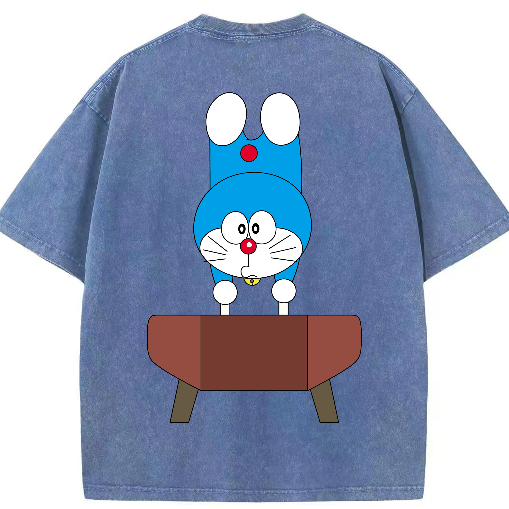 （画像用） ドラえもん Doraemon 綿100% ヴィンテージ風 半袖Tシャツ（背面プリント）