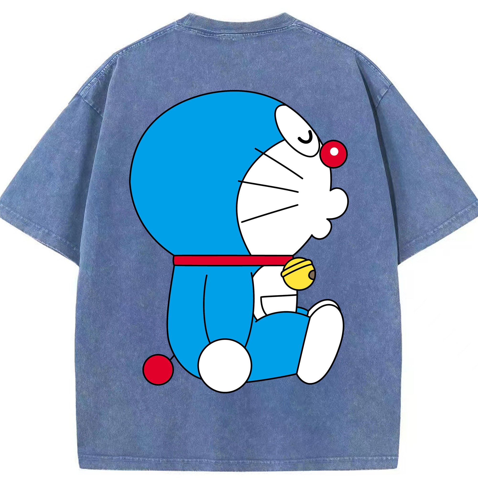 （画像用） ドラえもん Doraemon 綿100% ヴィンテージ風 半袖Tシャツ（背面プリント）