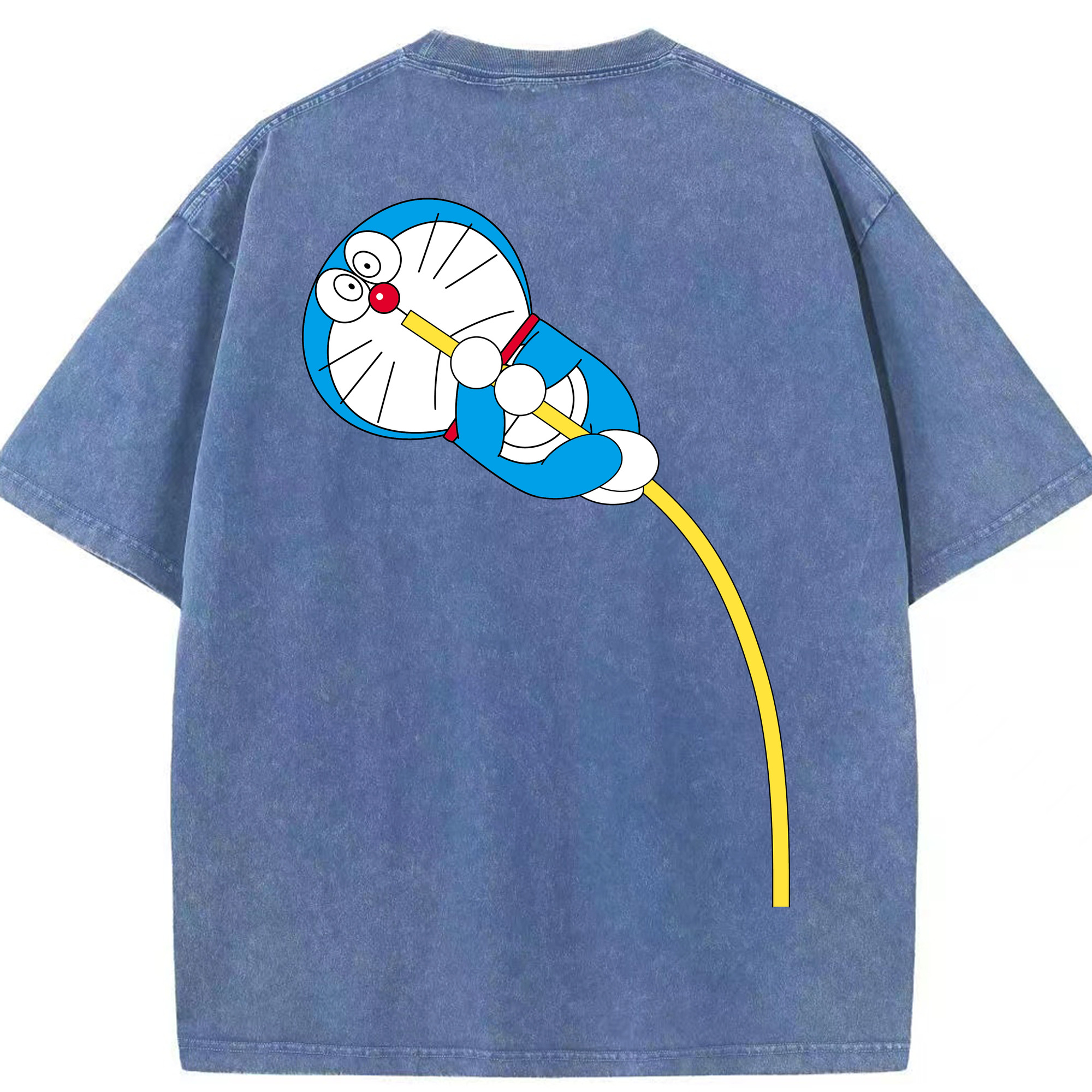 （画像用） ドラえもん Doraemon 綿100% ヴィンテージ風 半袖Tシャツ（背面プリント）