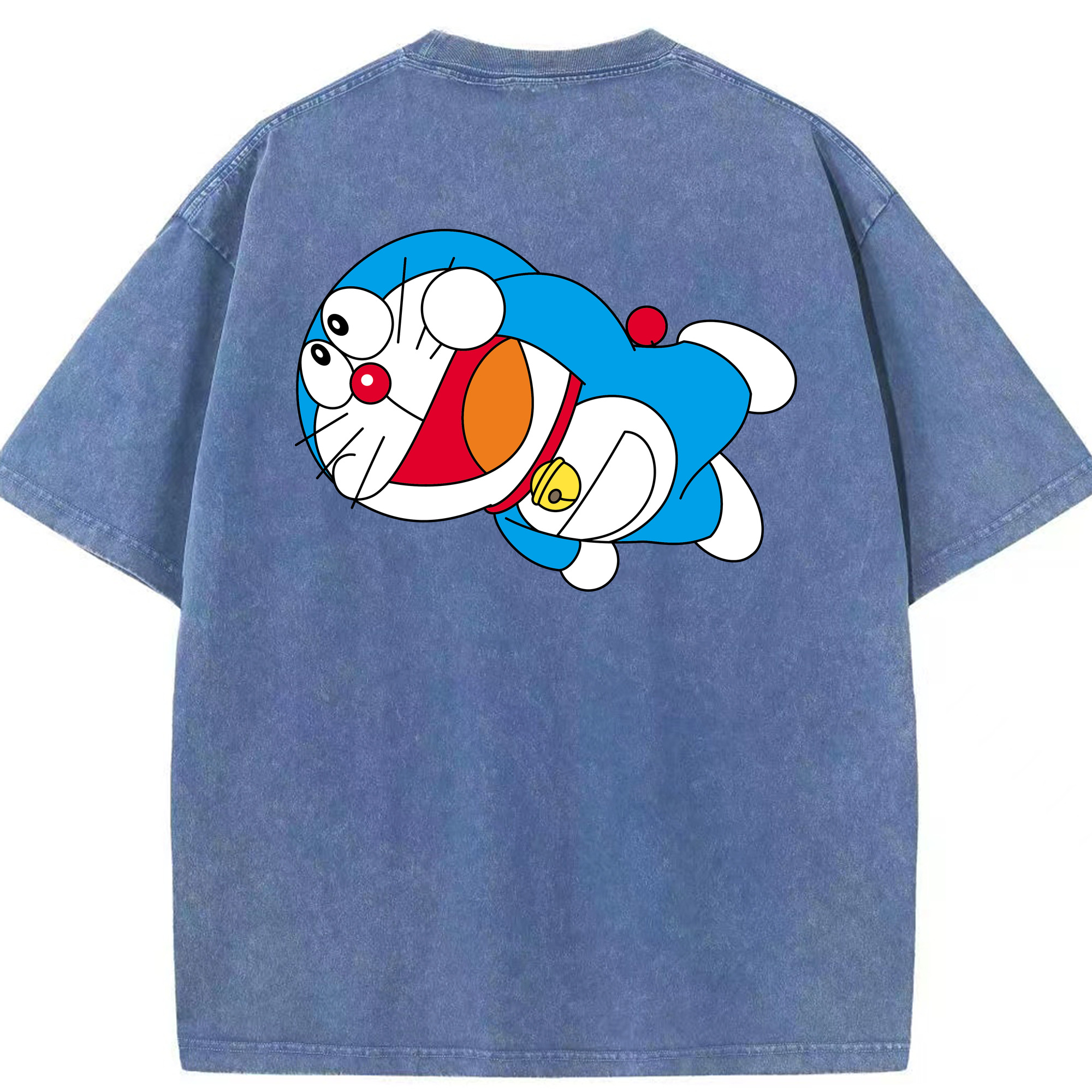 （画像用） ドラえもん Doraemon 綿100% ヴィンテージ風 半袖Tシャツ（背面プリント）