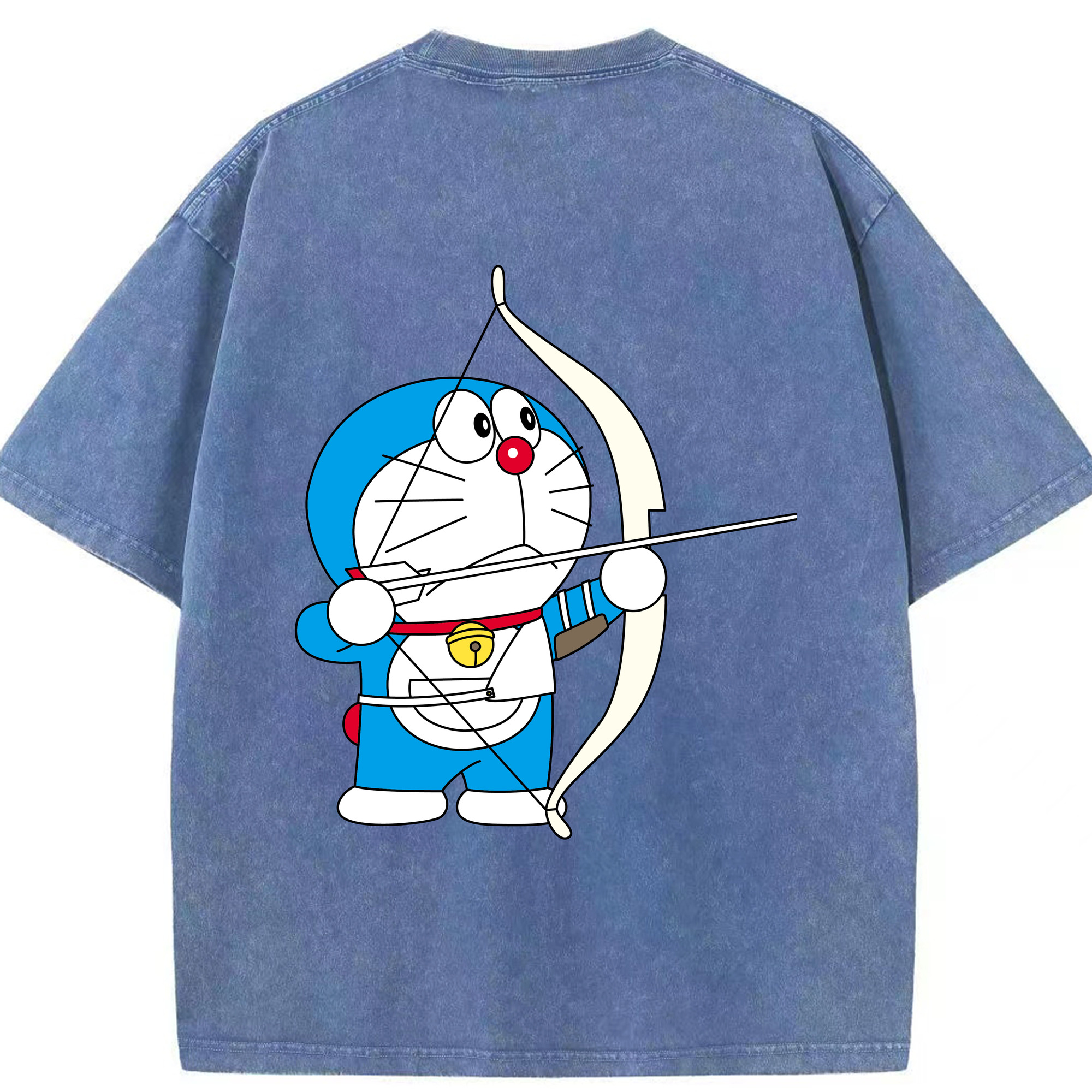（画像用） ドラえもん Doraemon 綿100% ヴィンテージ風 半袖Tシャツ（背面プリント）