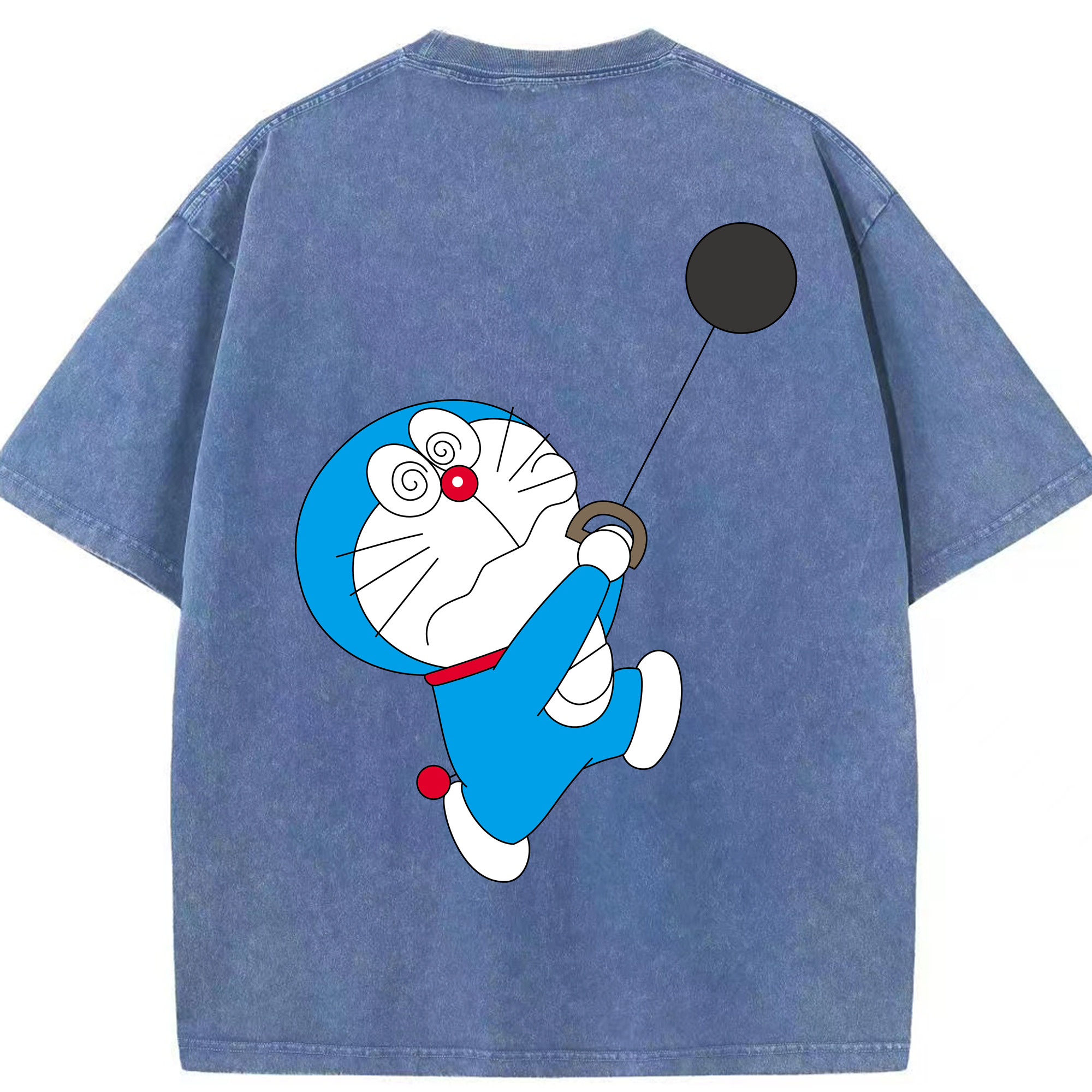 （画像用） ドラえもん Doraemon 綿100% ヴィンテージ風 半袖Tシャツ（背面プリント）