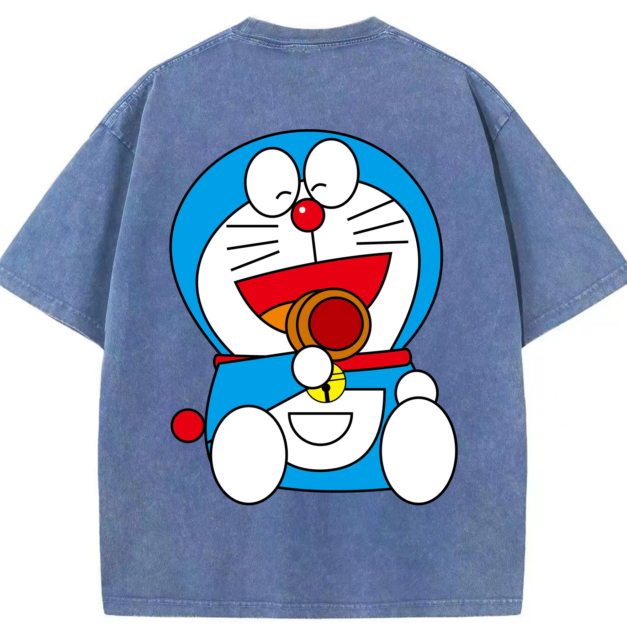 （画像用） ドラえもん Doraemon 綿100% ヴィンテージ風 半袖Tシャツ（背面プリント）