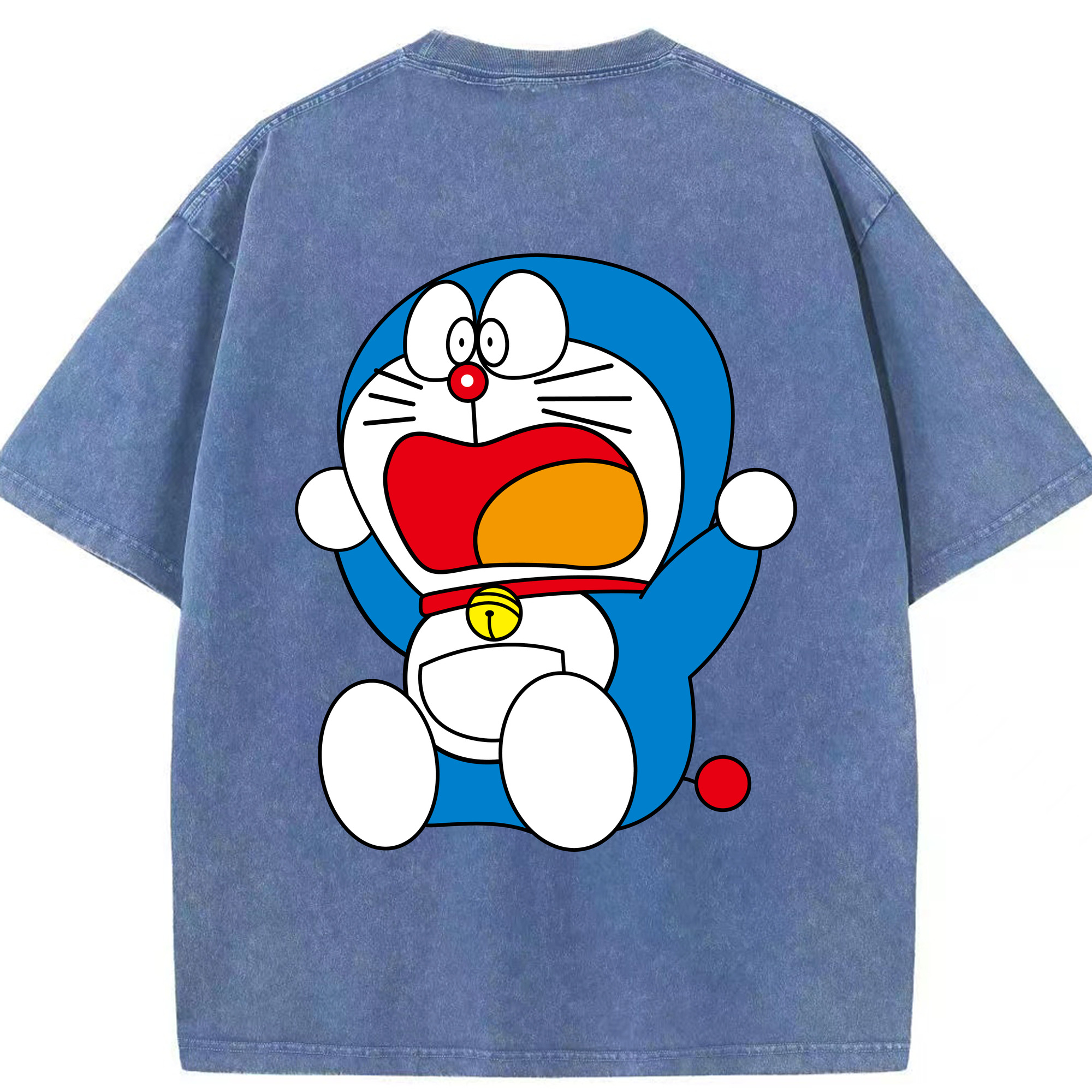 （画像用） ドラえもん Doraemon 綿100% ヴィンテージ風 半袖Tシャツ（背面プリント）