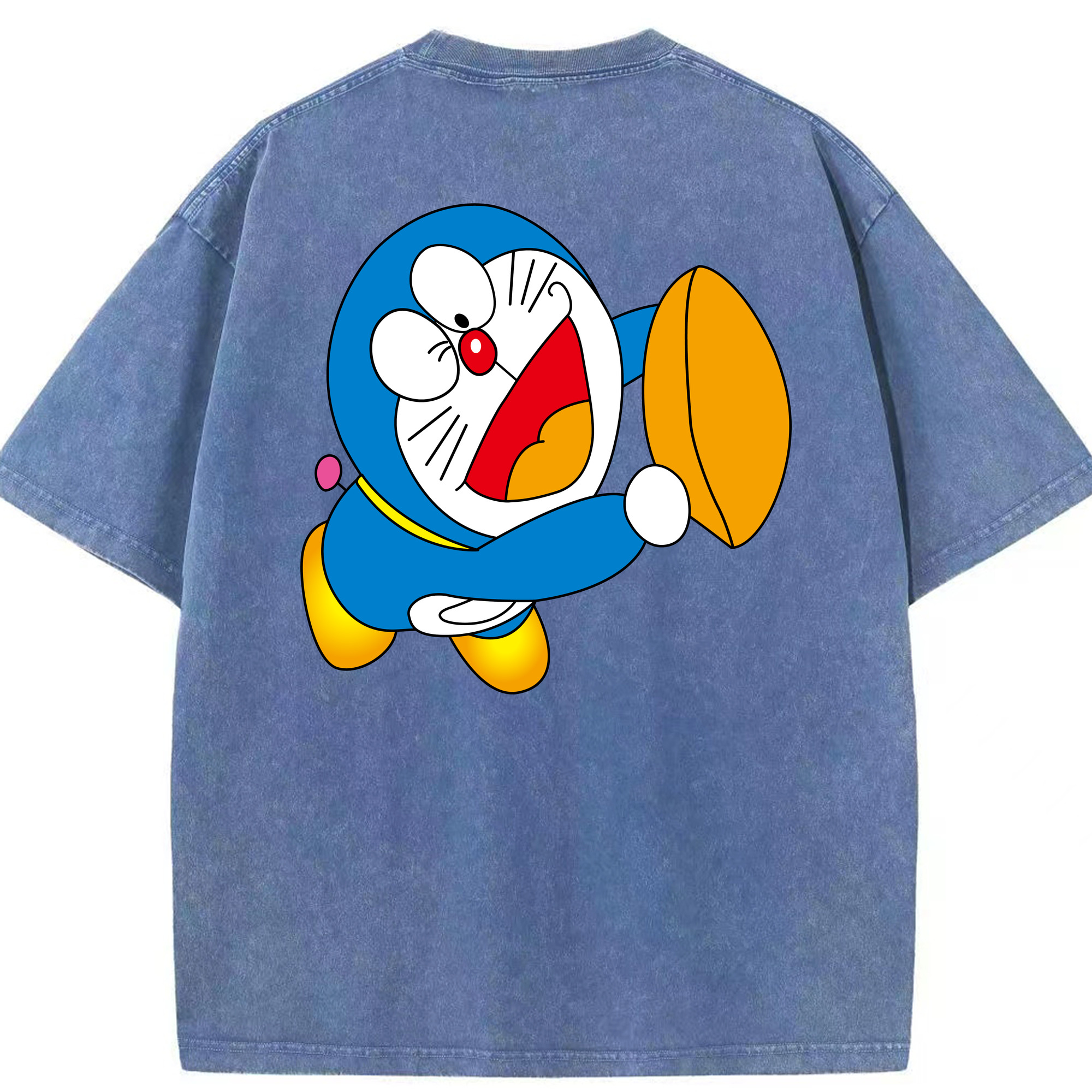 （画像用） ドラえもん Doraemon 綿100% ヴィンテージ風 半袖Tシャツ（背面プリント）