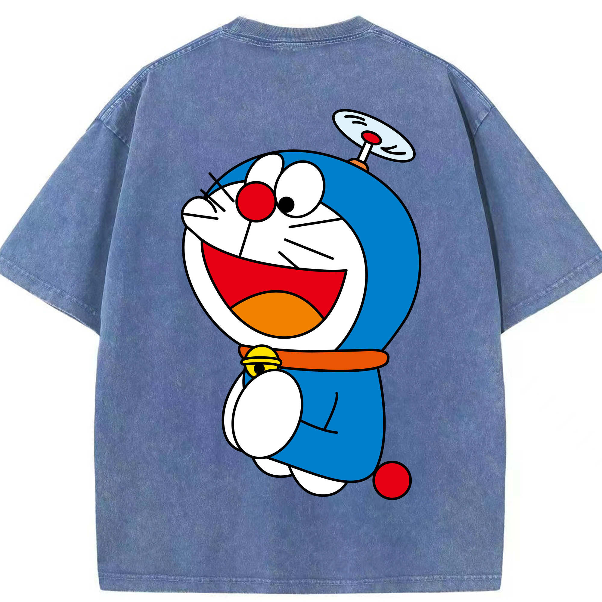 （画像用） ドラえもん Doraemon 綿100% ヴィンテージ風 半袖Tシャツ（背面プリント）