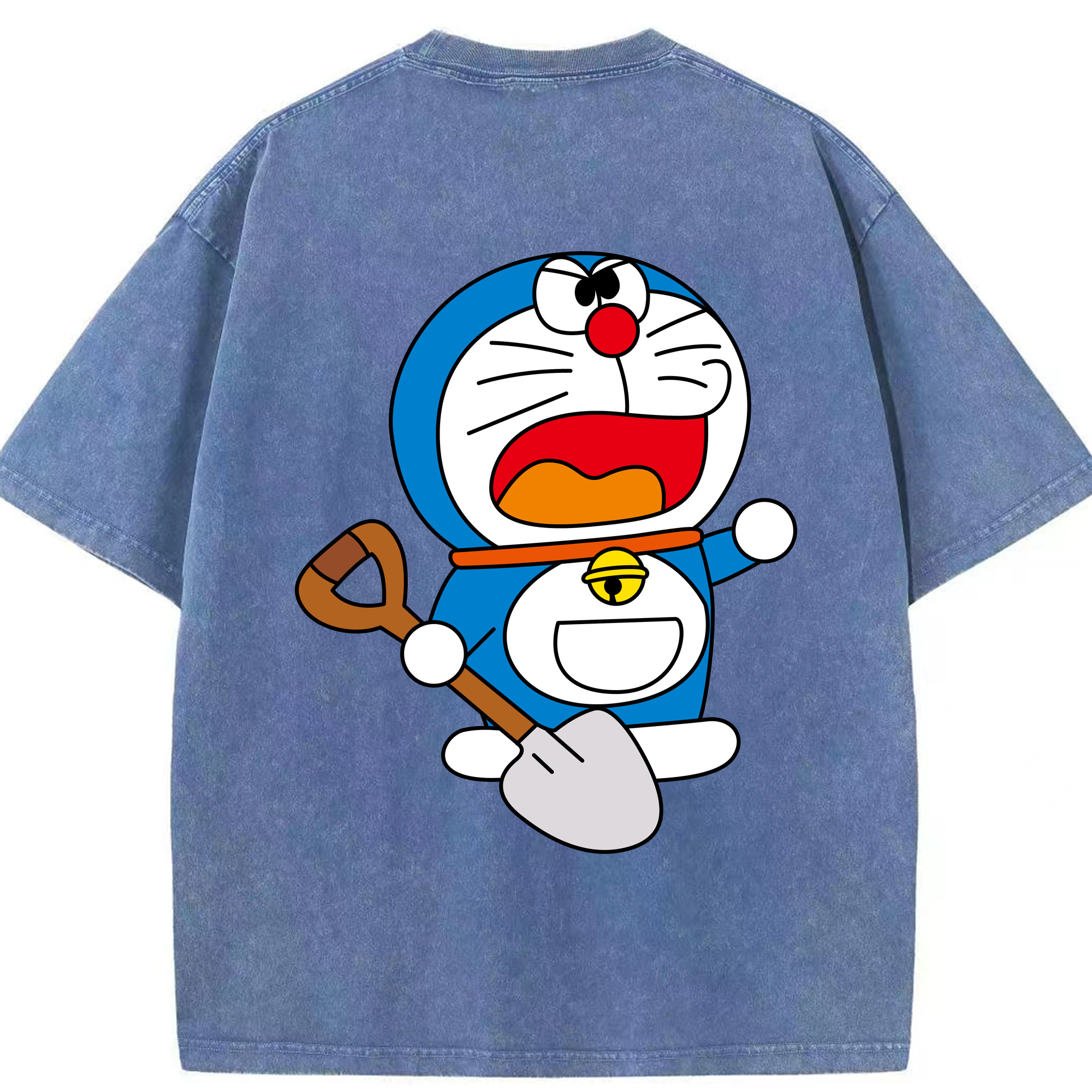 （画像用） ドラえもん Doraemon 綿100% ヴィンテージ風 半袖Tシャツ（背面プリント）