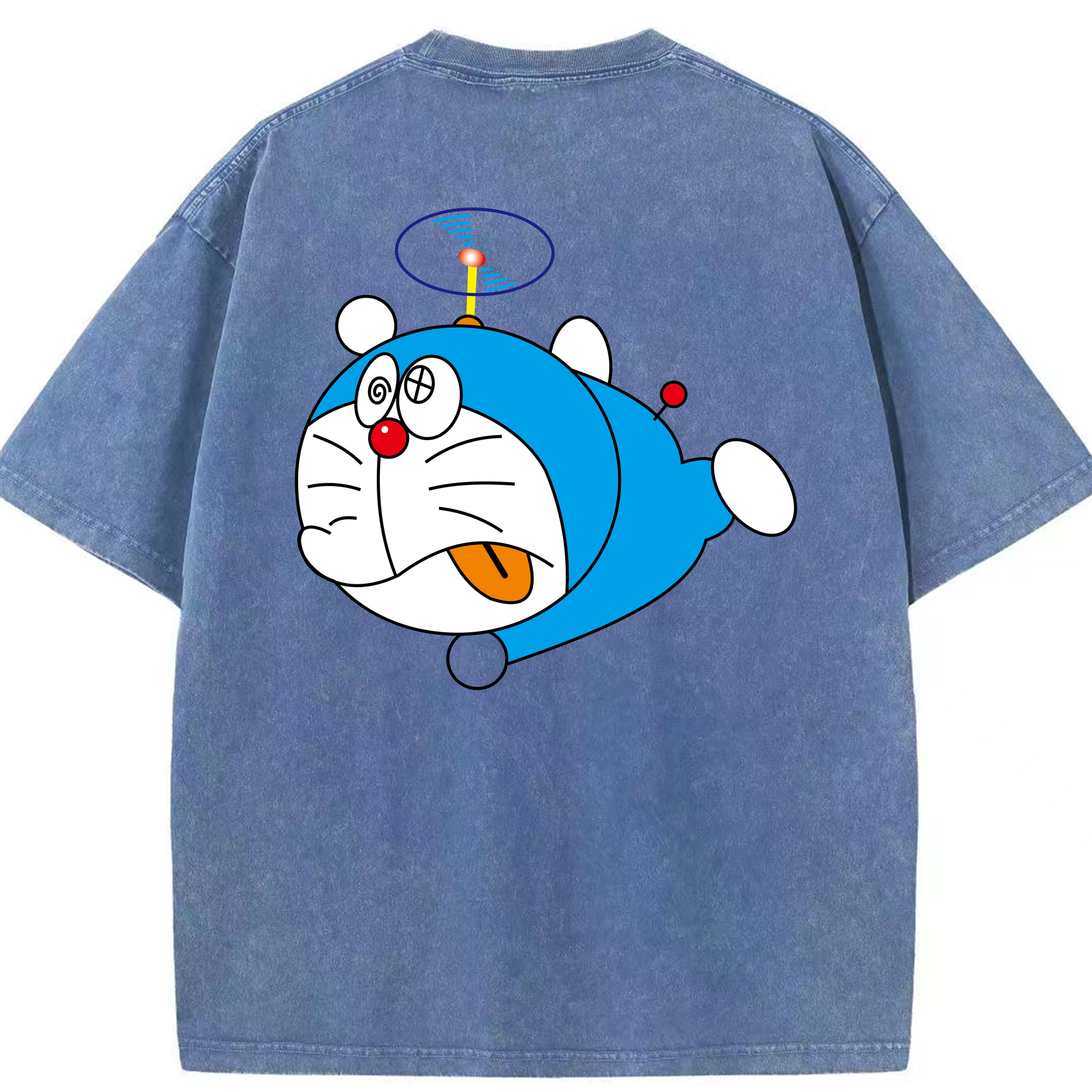 （画像用） ドラえもん Doraemon 綿100% ヴィンテージ風 半袖Tシャツ（背面プリント）