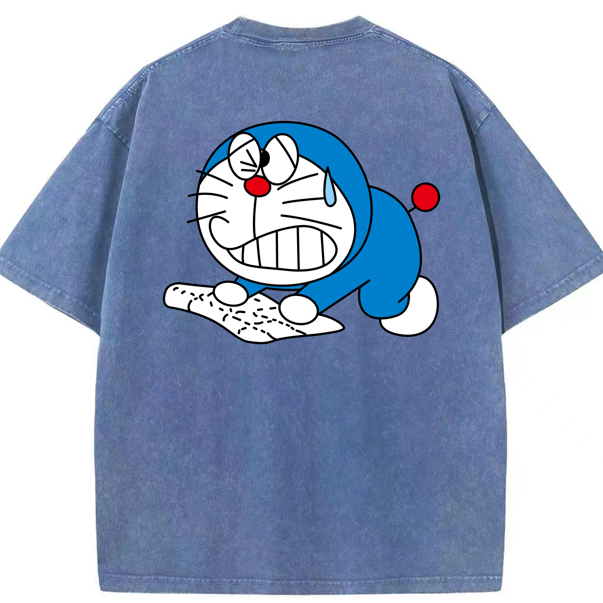 （画像用） ドラえもん Doraemon 綿100% ヴィンテージ風 半袖Tシャツ（背面プリント）