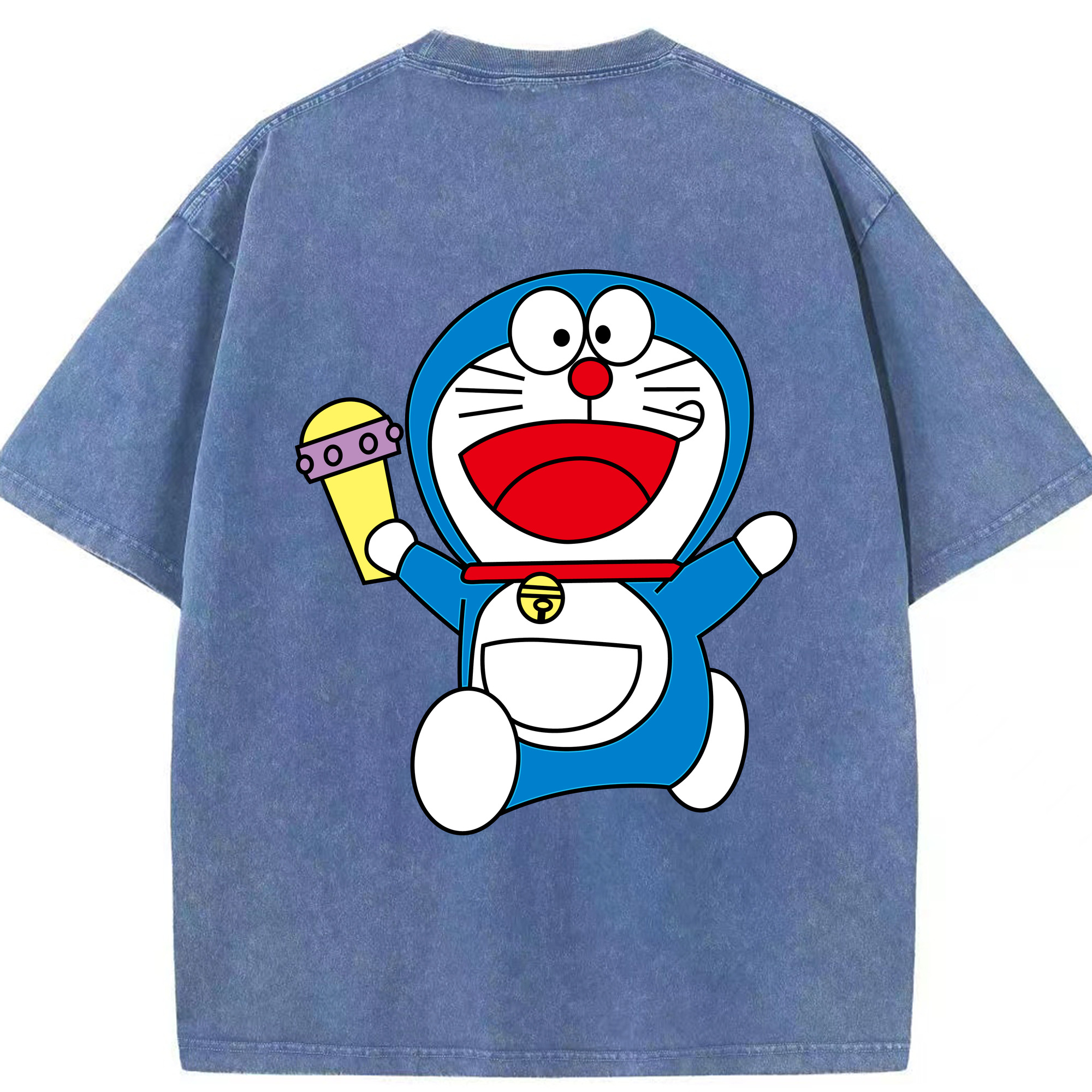 （画像用） ドラえもん Doraemon 綿100% ヴィンテージ風 半袖Tシャツ（背面プリント）