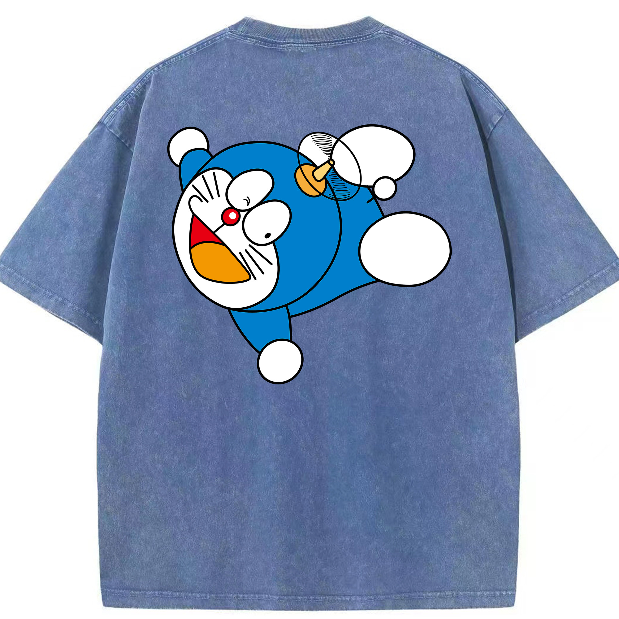 （画像用） ドラえもん Doraemon 綿100% ヴィンテージ風 半袖Tシャツ（背面プリント）