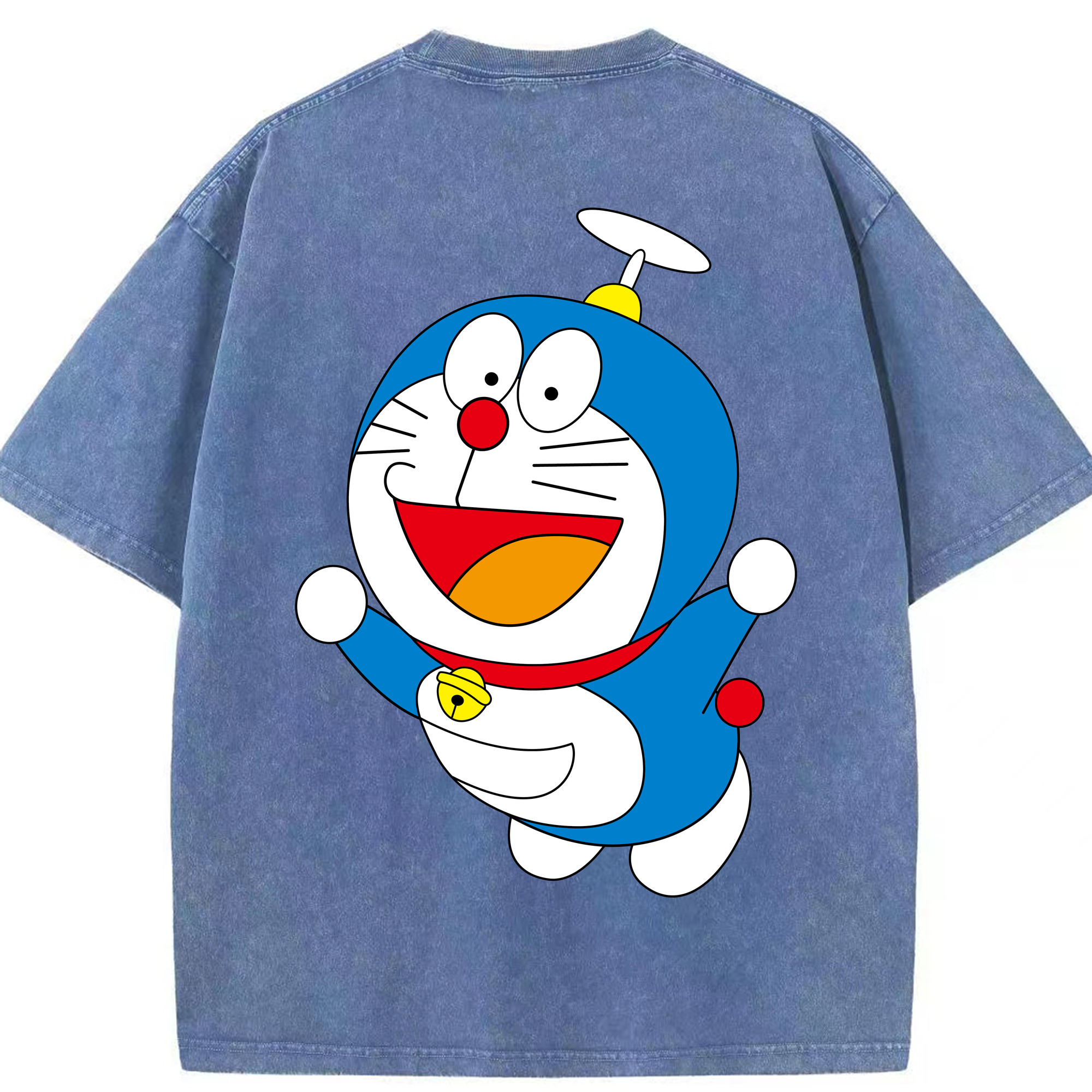 （画像用） ドラえもん Doraemon 綿100% ヴィンテージ風 半袖Tシャツ（背面プリント）