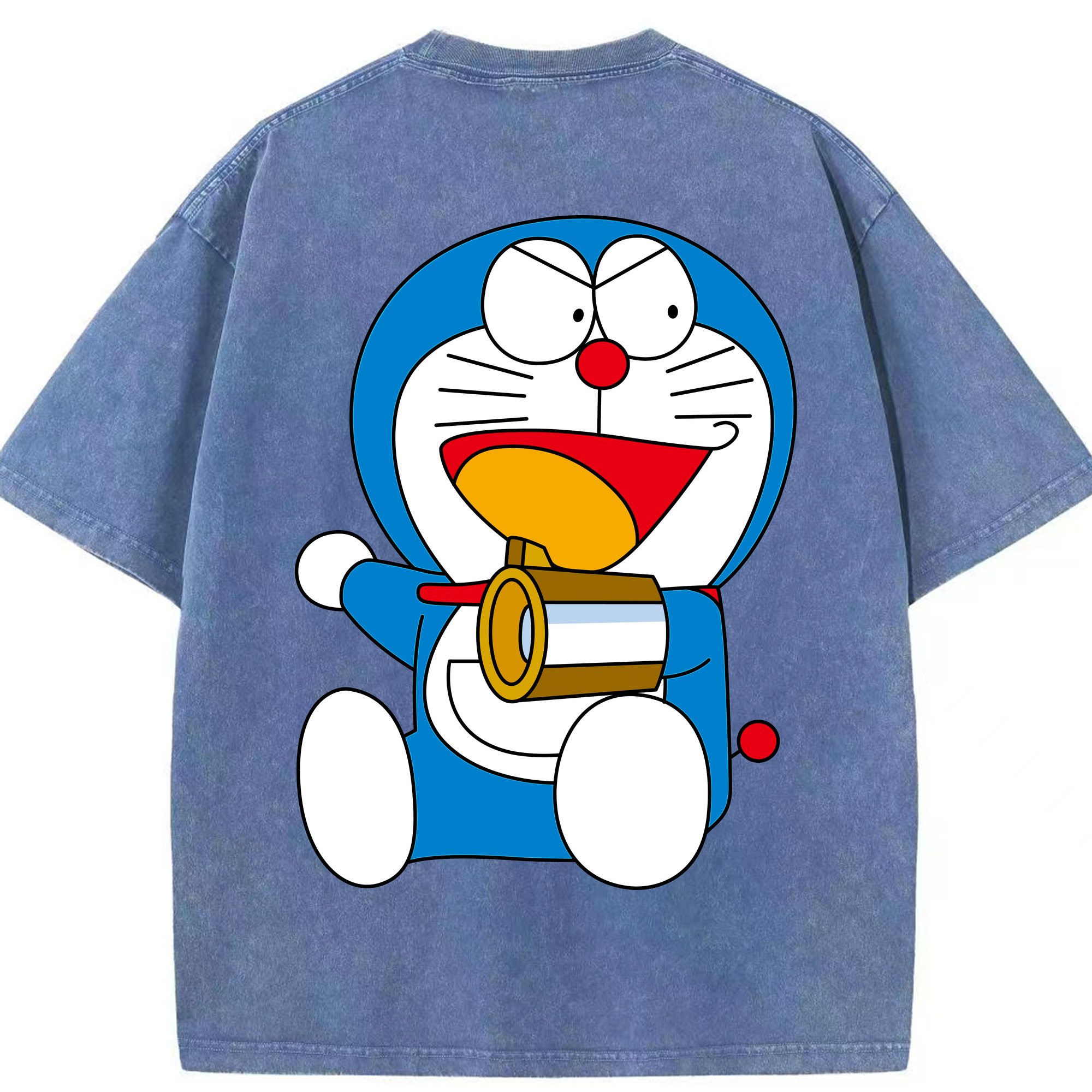 （画像用） ドラえもん Doraemon 綿100% ヴィンテージ風 半袖Tシャツ（背面プリント）