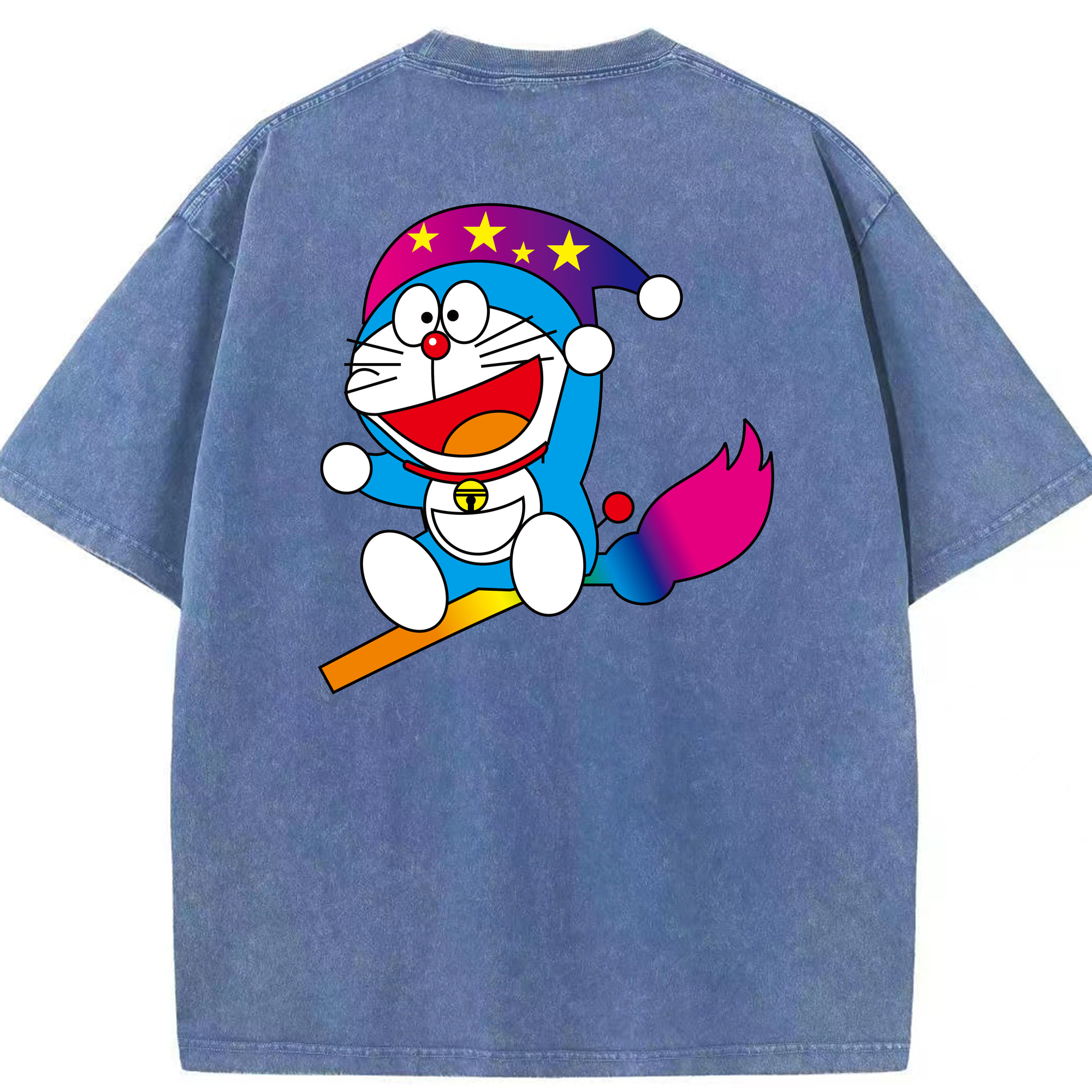 （画像用） ドラえもん Doraemon 綿100% ヴィンテージ風 半袖Tシャツ（背面プリント）