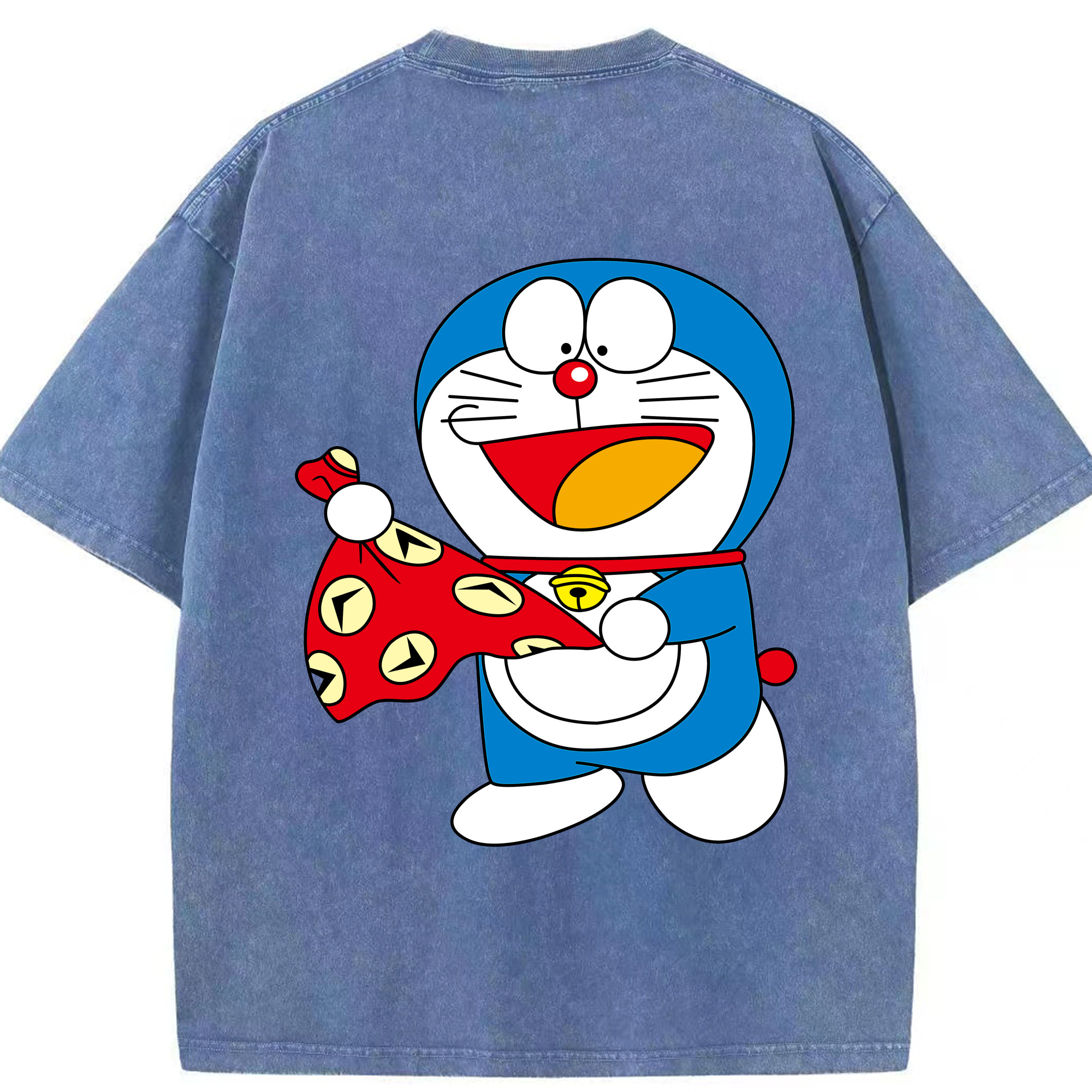 （画像用） ドラえもん Doraemon 綿100% ヴィンテージ風 半袖Tシャツ（背面プリント）