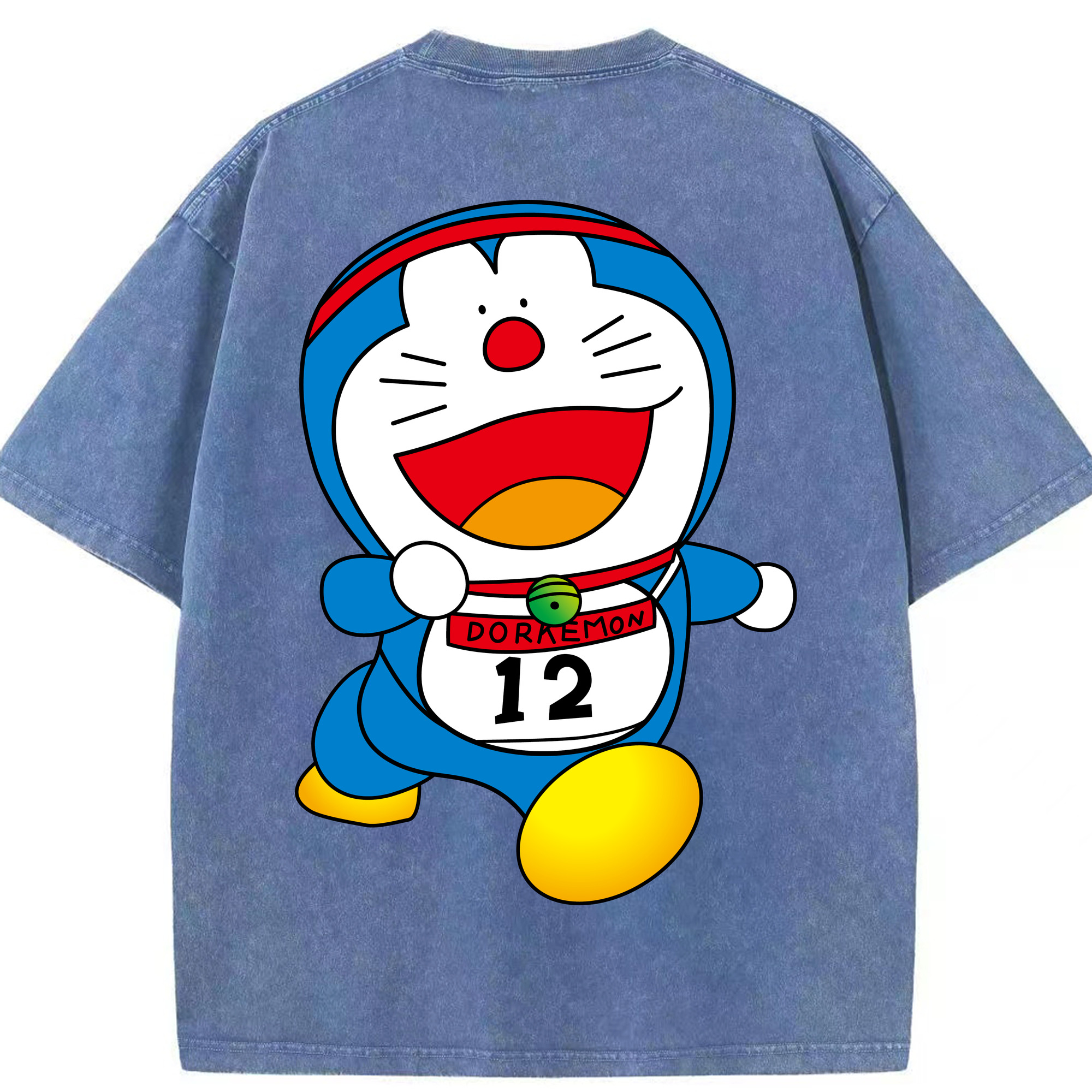 （画像用） ドラえもん Doraemon 綿100% ヴィンテージ風 半袖Tシャツ（背面プリント）