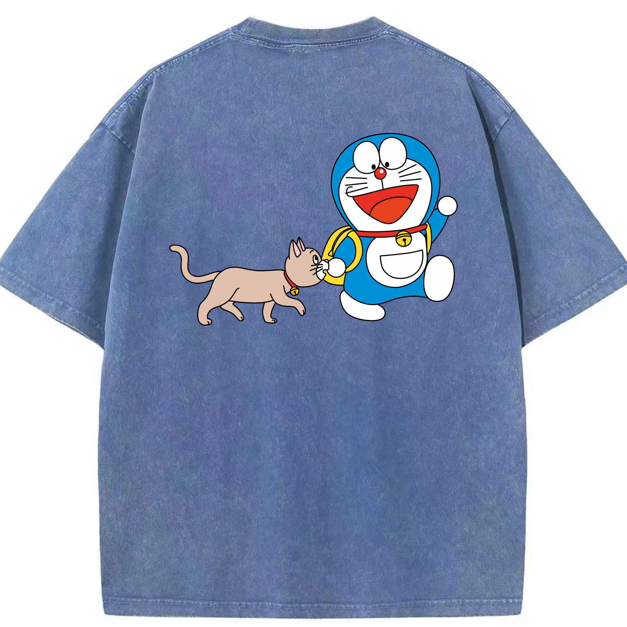 （画像用） ドラえもん Doraemon 綿100% ヴィンテージ風 半袖Tシャツ（背面プリント）