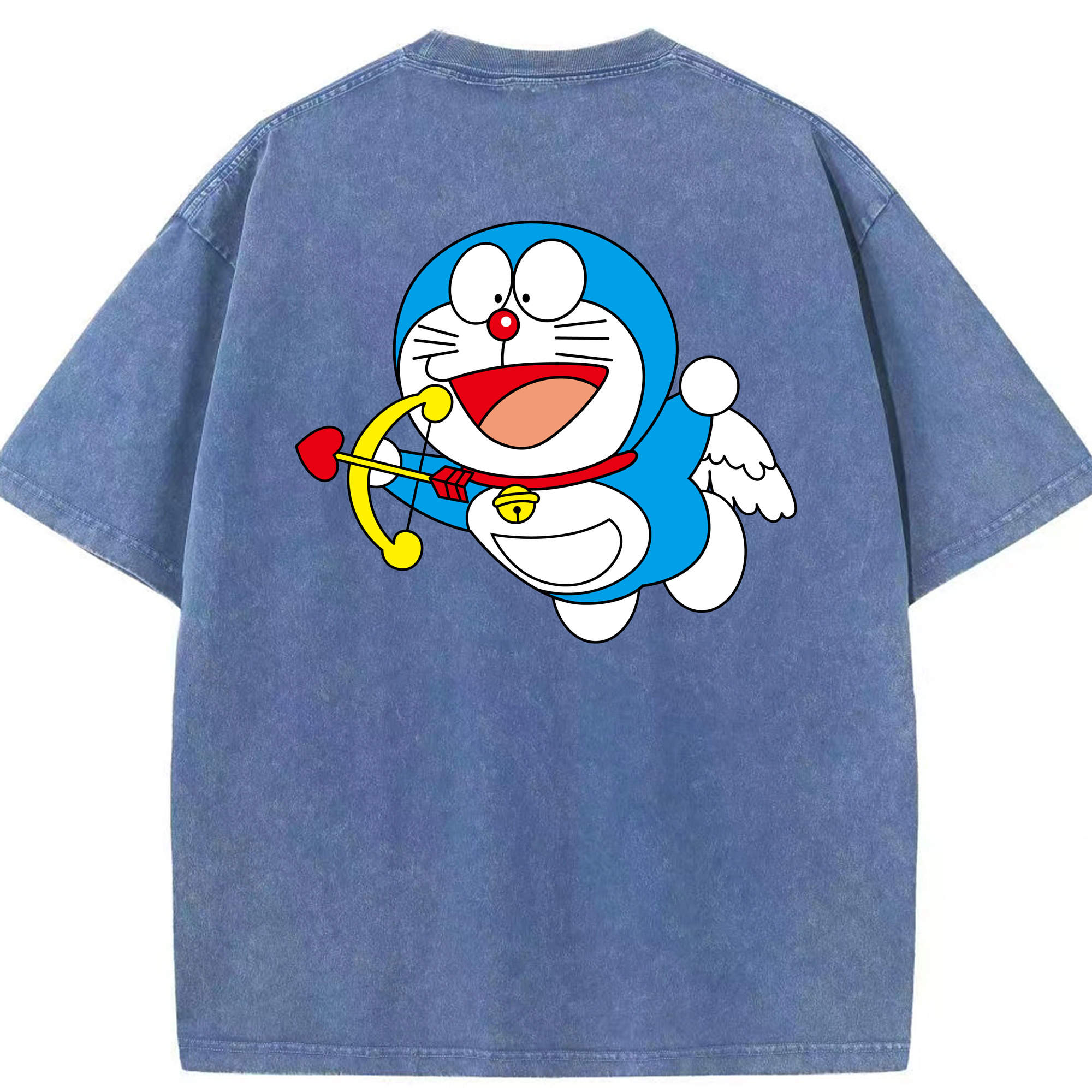 （画像用） ドラえもん Doraemon 綿100% ヴィンテージ風 半袖Tシャツ（背面プリント）
