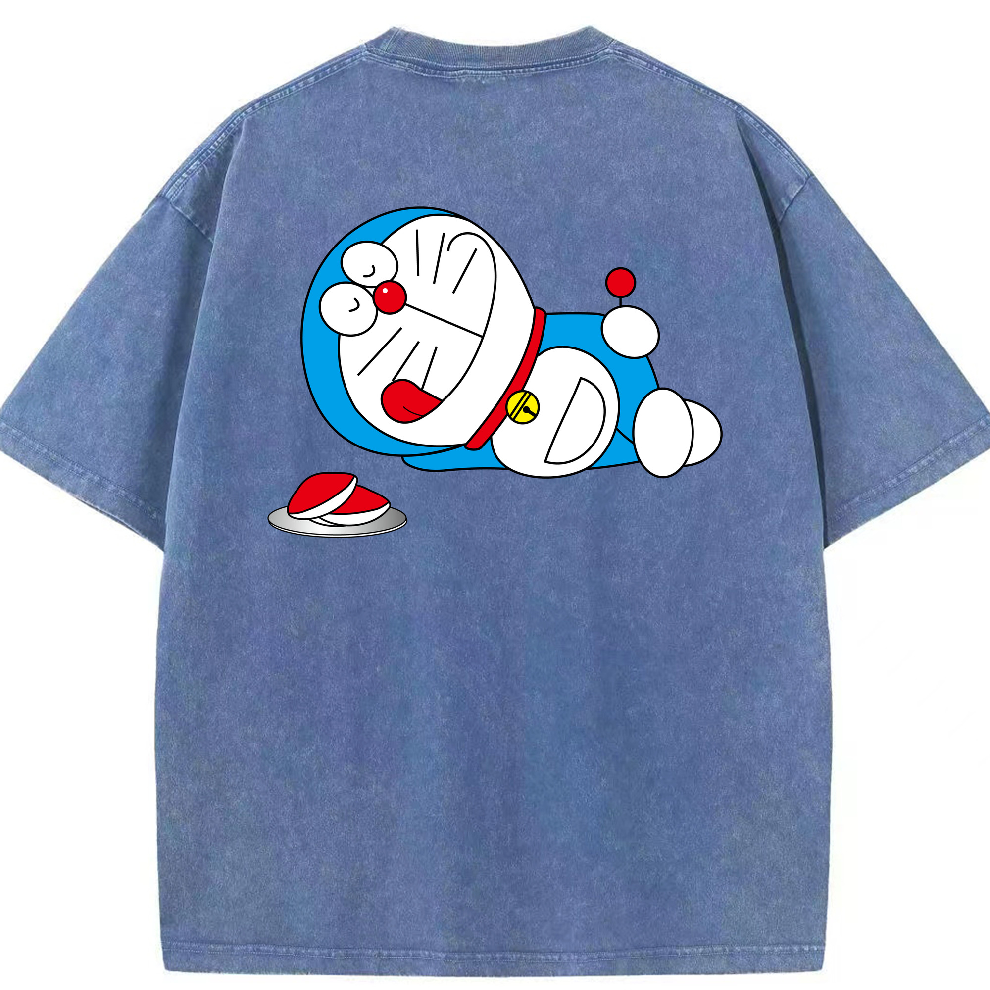 （画像用） ドラえもん Doraemon 綿100% ヴィンテージ風 半袖Tシャツ（背面プリント）