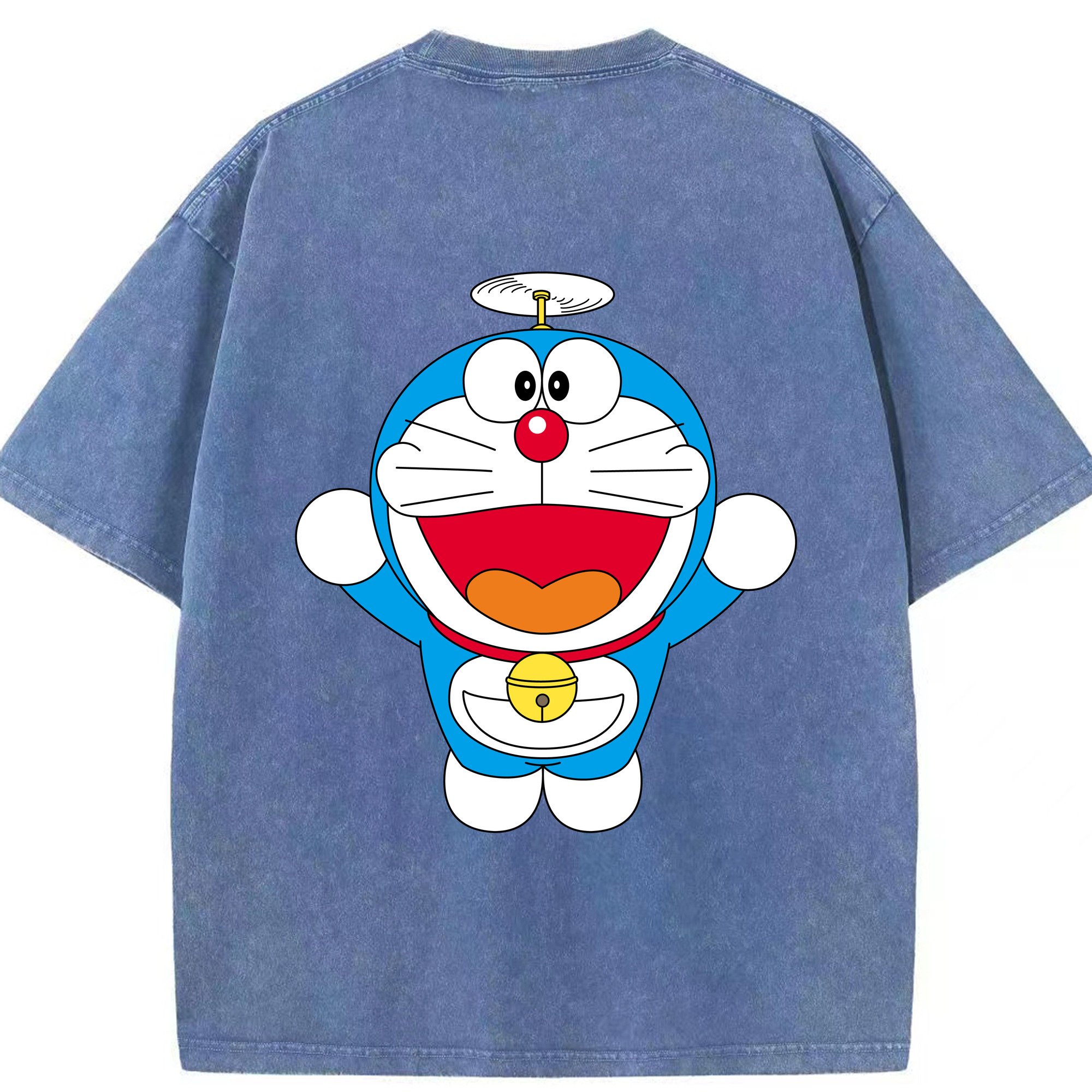 （画像用） ドラえもん Doraemon 綿100% ヴィンテージ風 半袖Tシャツ（背面プリント）