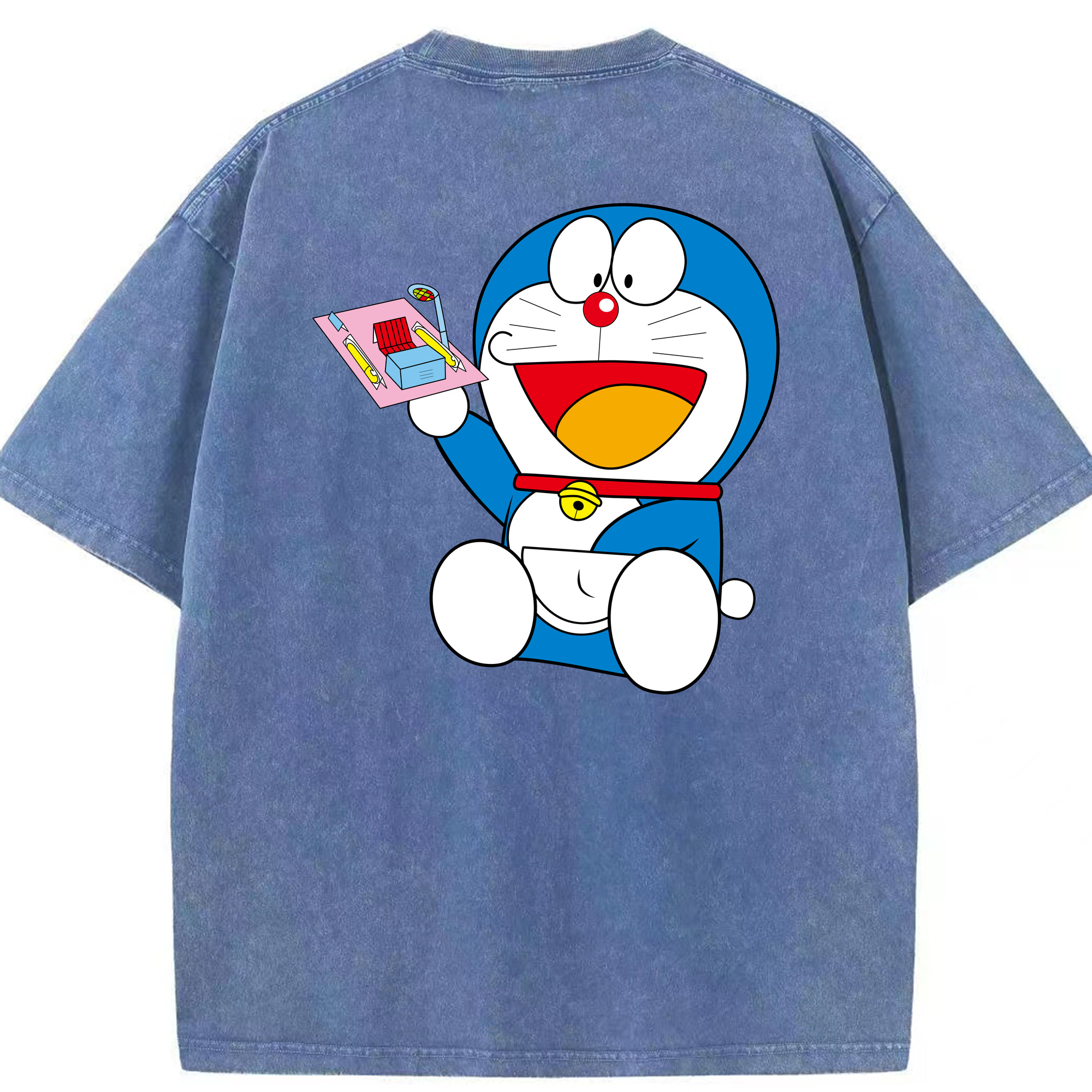 （画像用） ドラえもん Doraemon 綿100% ヴィンテージ風 半袖Tシャツ（背面プリント）