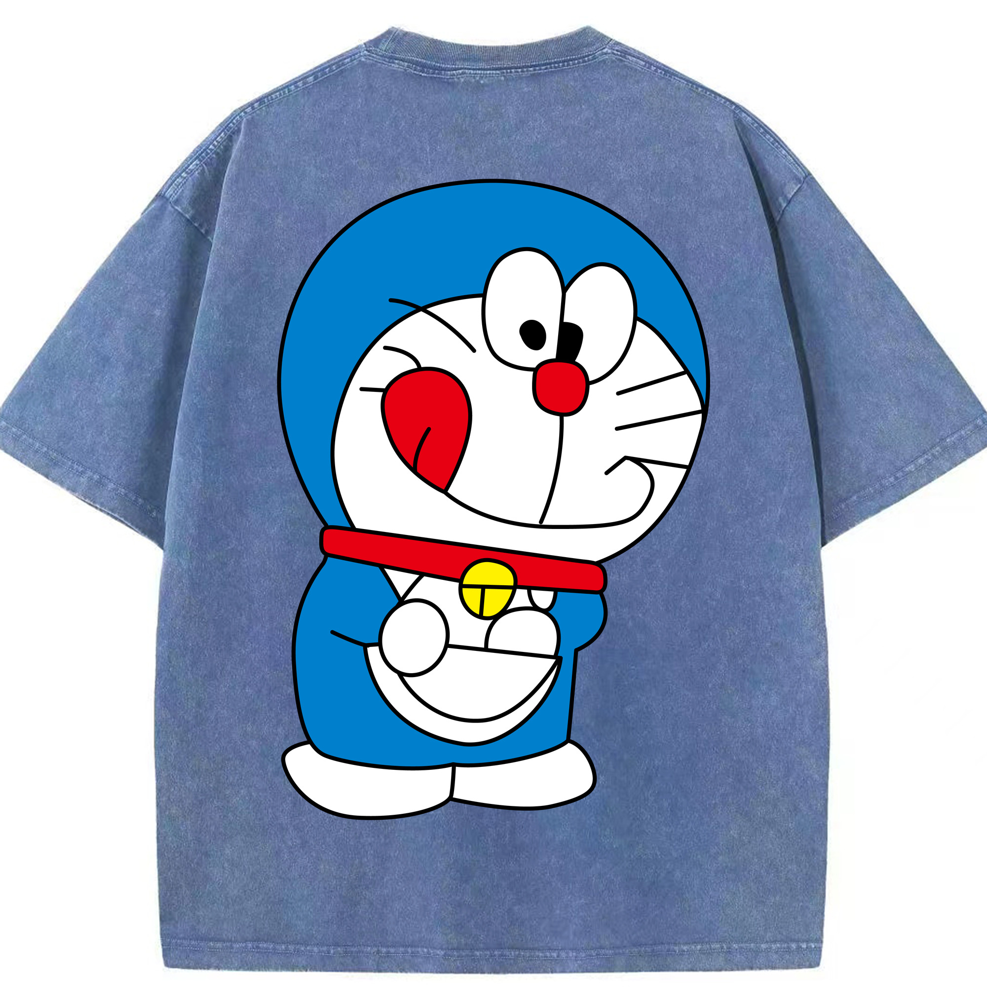 （画像用） ドラえもん Doraemon 綿100% ヴィンテージ風 半袖Tシャツ（背面プリント）