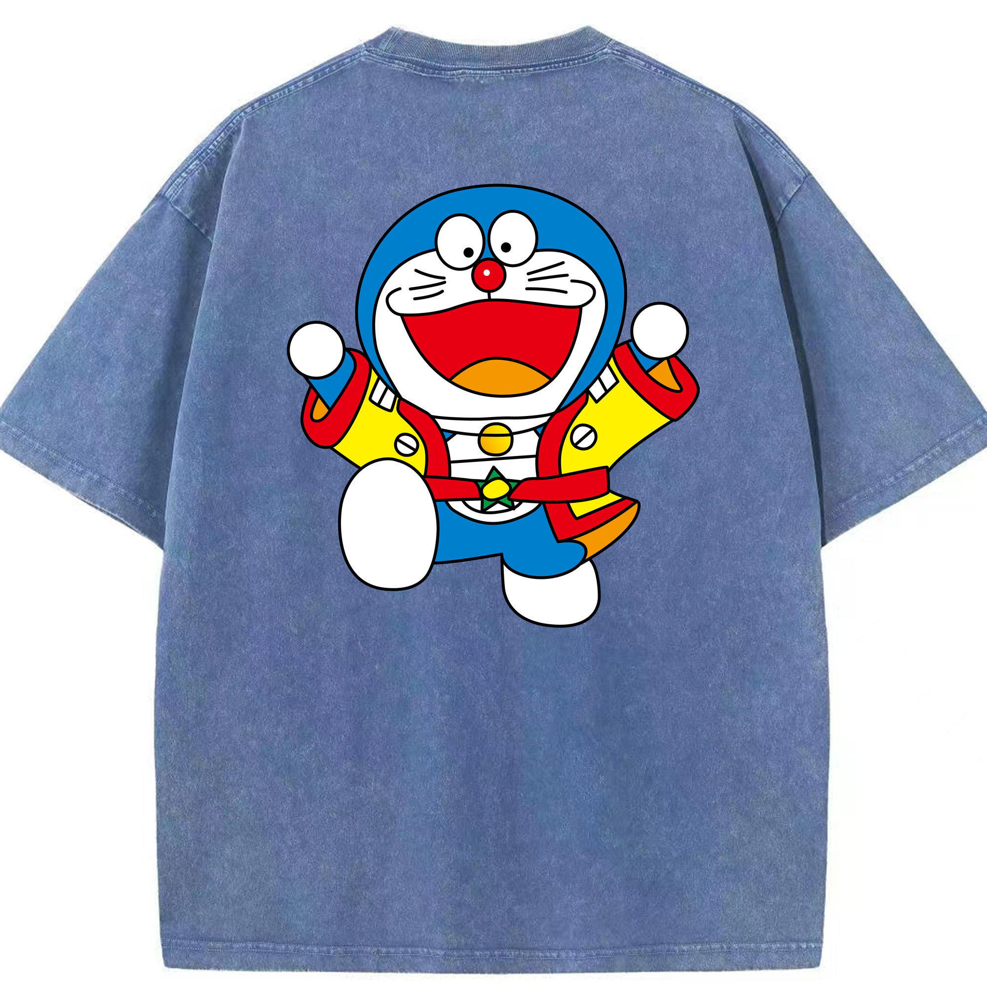 （画像用） ドラえもん Doraemon 綿100% ヴィンテージ風 半袖Tシャツ（背面プリント）
