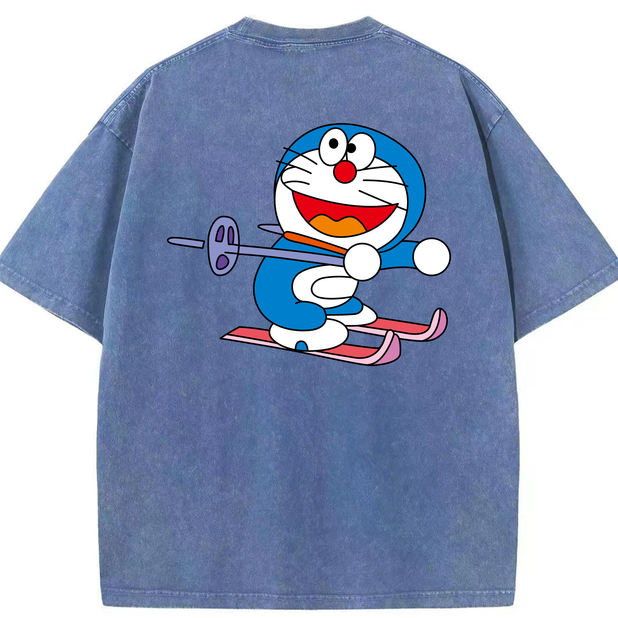 （画像用） ドラえもん Doraemon 綿100% ヴィンテージ風 半袖Tシャツ（背面プリント）