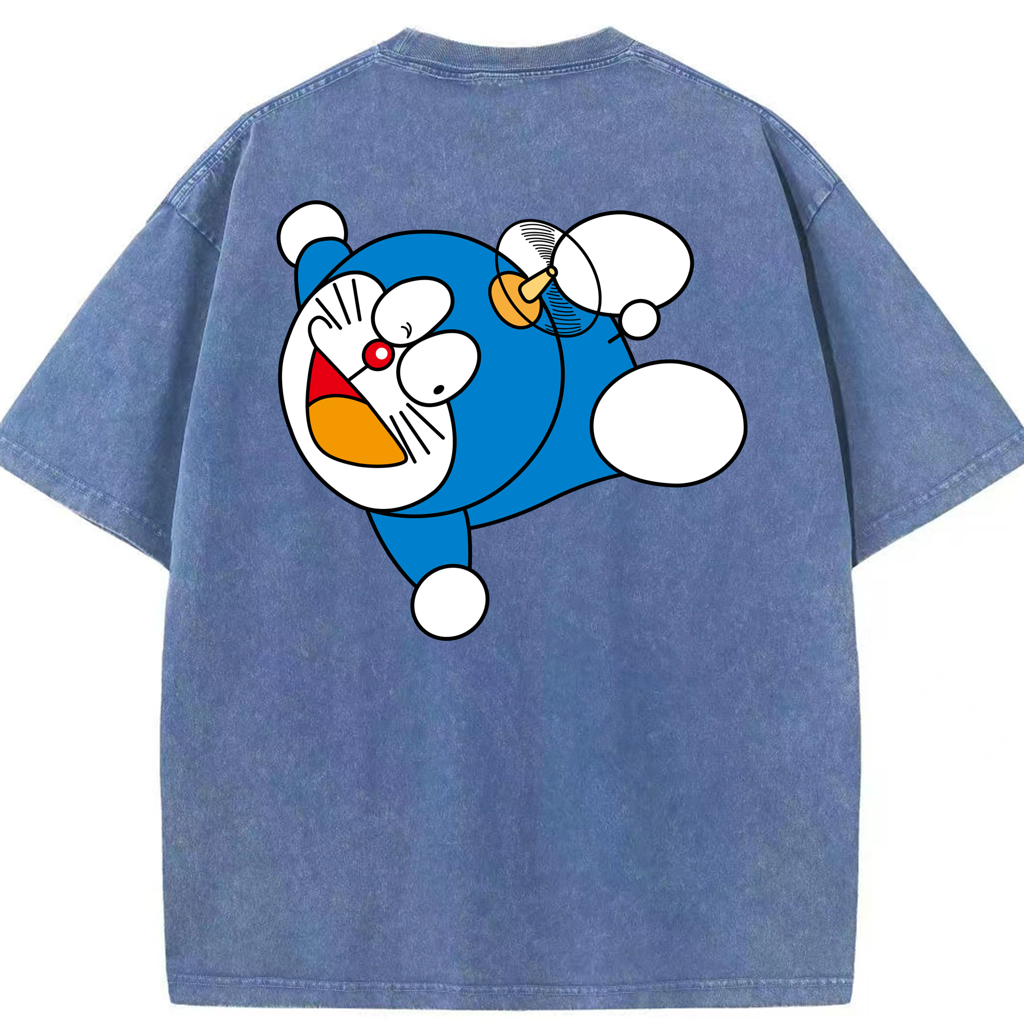 （画像用） ドラえもん Doraemon 綿100% ヴィンテージ風 半袖Tシャツ（背面プリント）