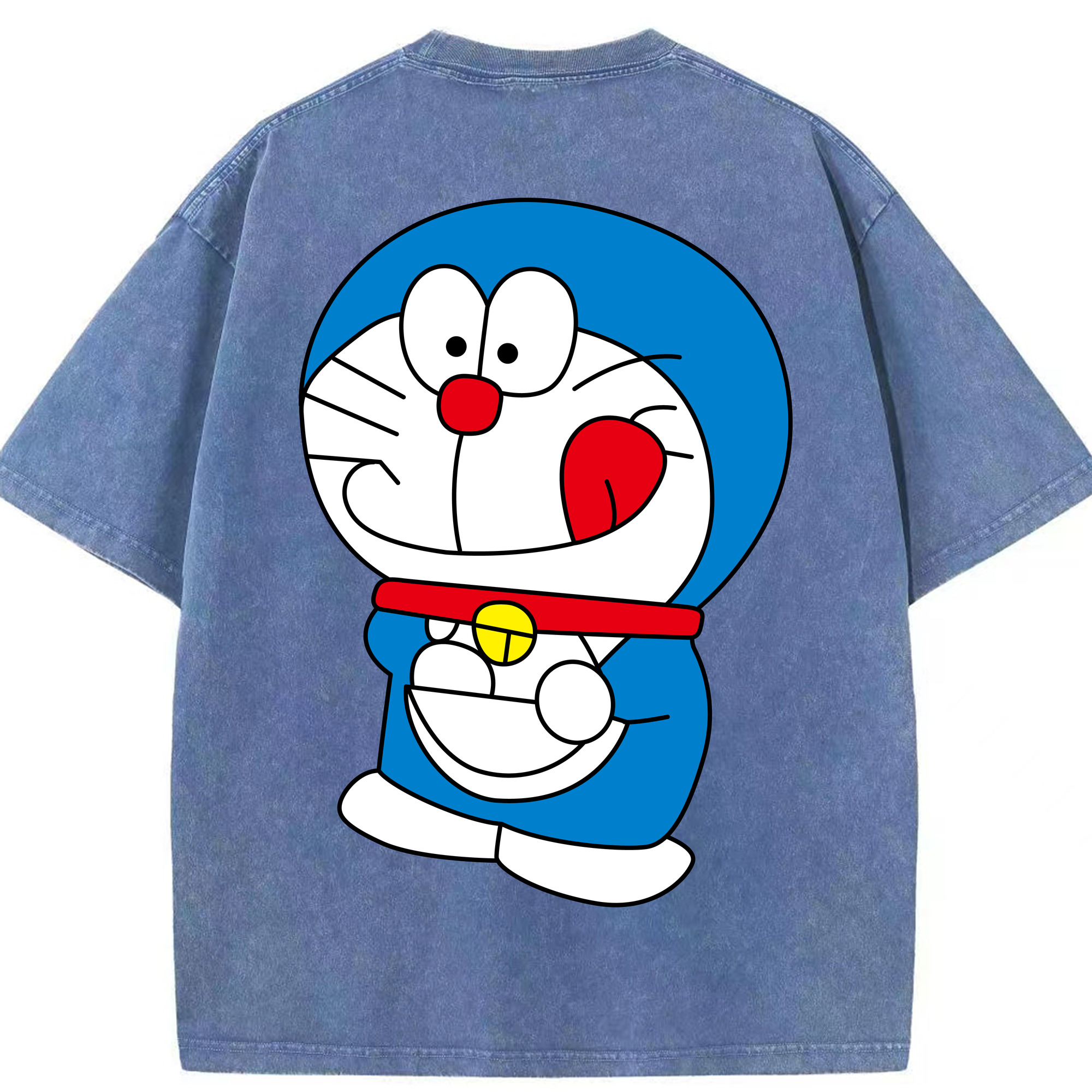 （画像用） ドラえもん Doraemon 綿100% ヴィンテージ風 半袖Tシャツ（背面プリント）