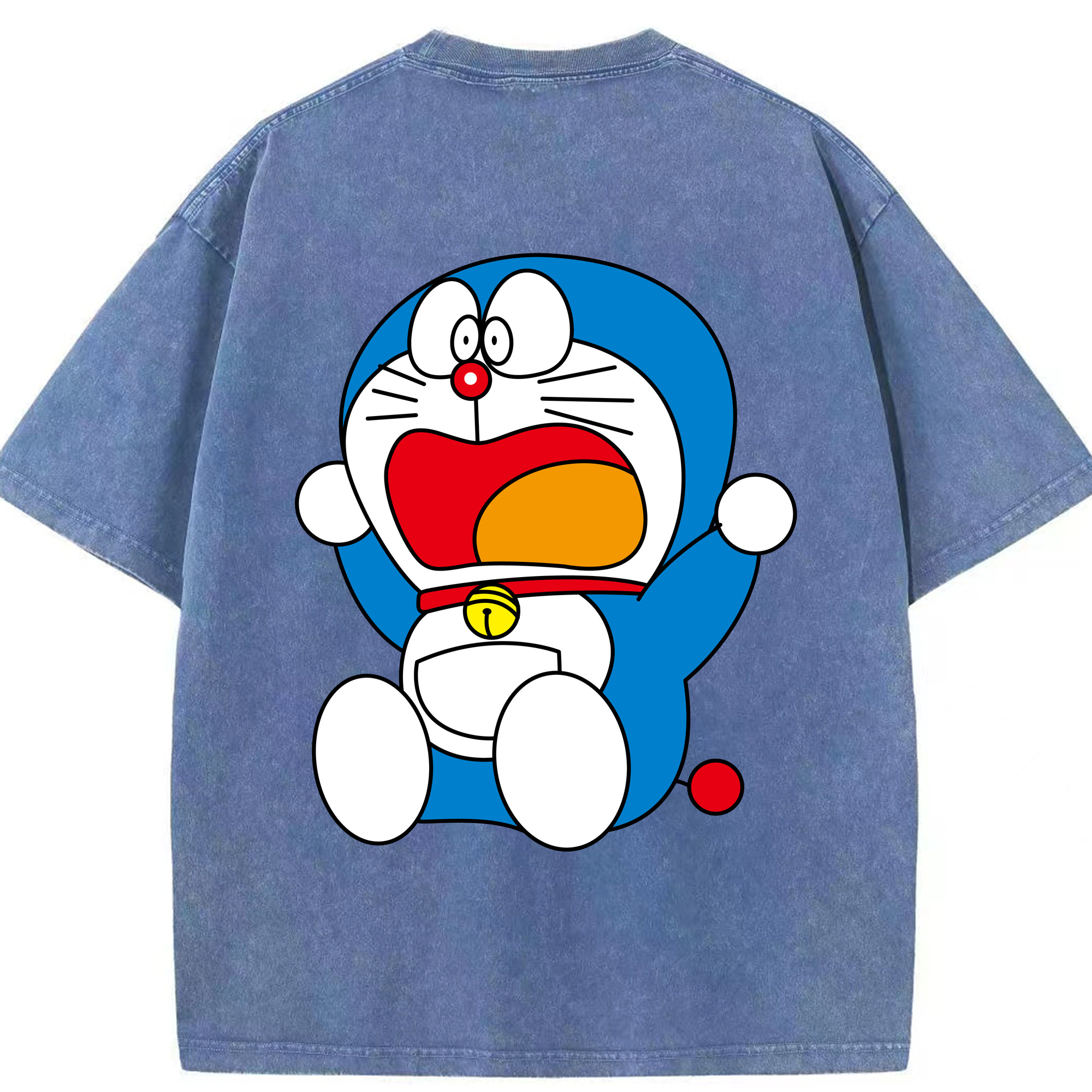 （画像用） ドラえもん Doraemon 綿100% ヴィンテージ風 半袖Tシャツ（背面プリント）