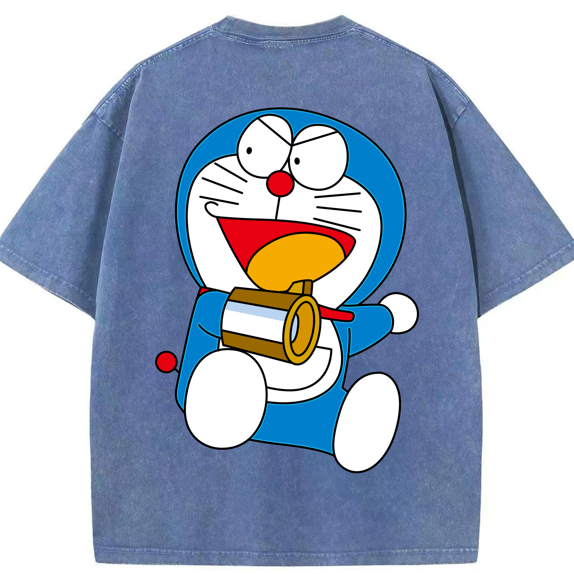 （画像用） ドラえもん Doraemon 綿100% ヴィンテージ風 半袖Tシャツ（背面プリント）