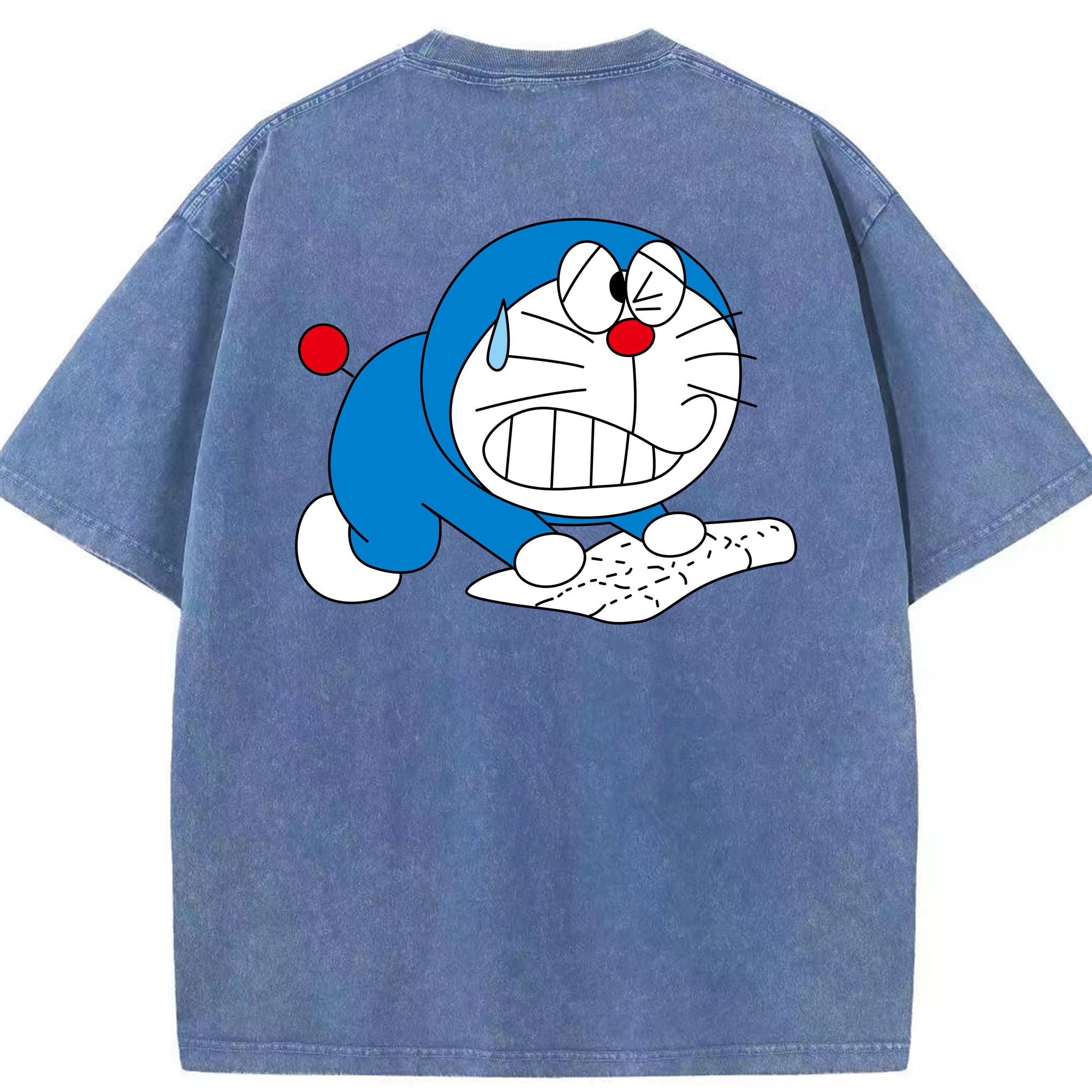 （画像用） ドラえもん Doraemon 綿100% ヴィンテージ風 半袖Tシャツ（背面プリント）