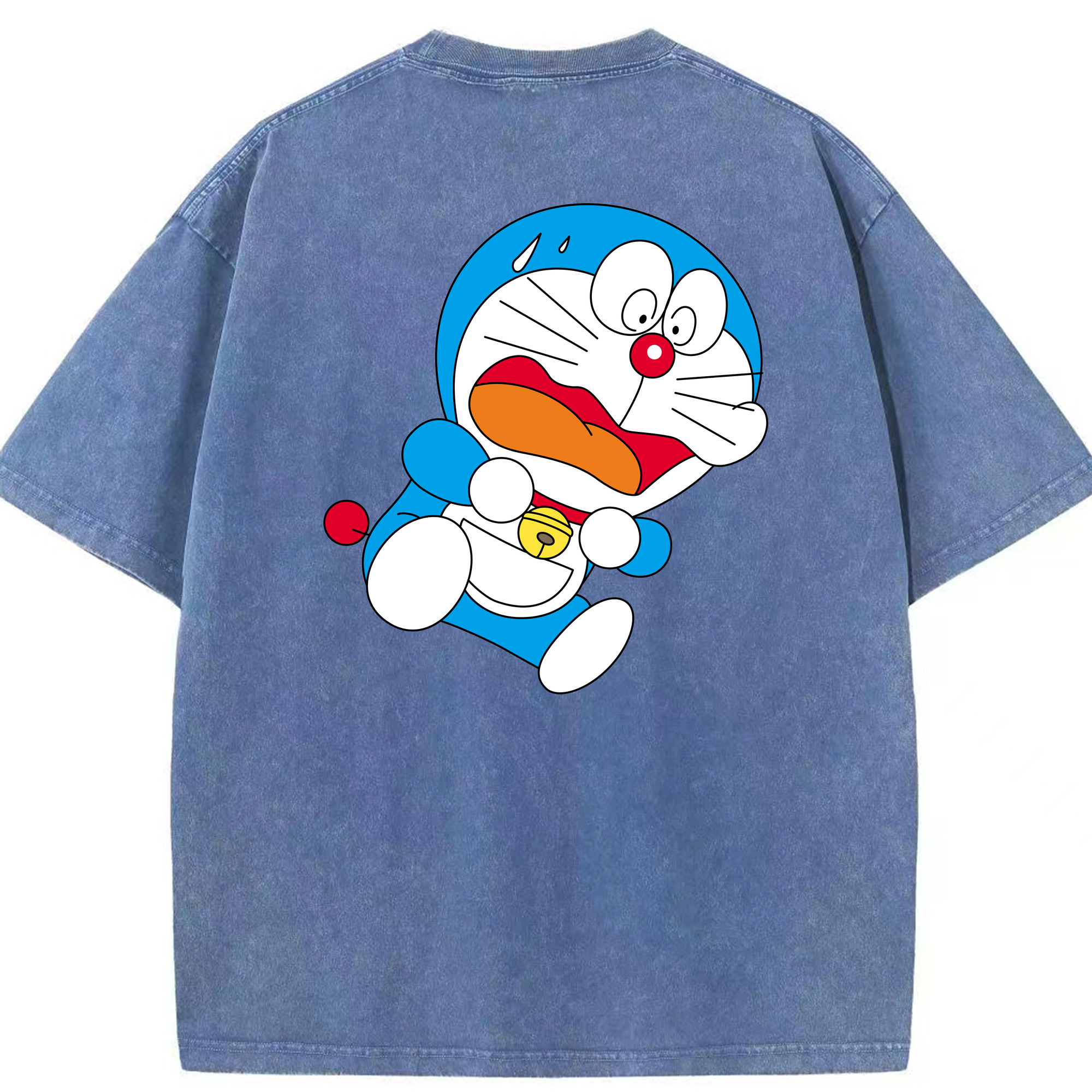 （画像用） ドラえもん Doraemon 綿100% ヴィンテージ風 半袖Tシャツ（背面プリント）