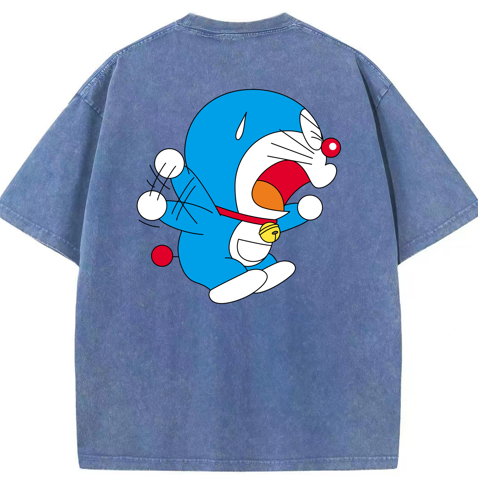（画像用） ドラえもん Doraemon 綿100% ヴィンテージ風 半袖Tシャツ（背面プリント）