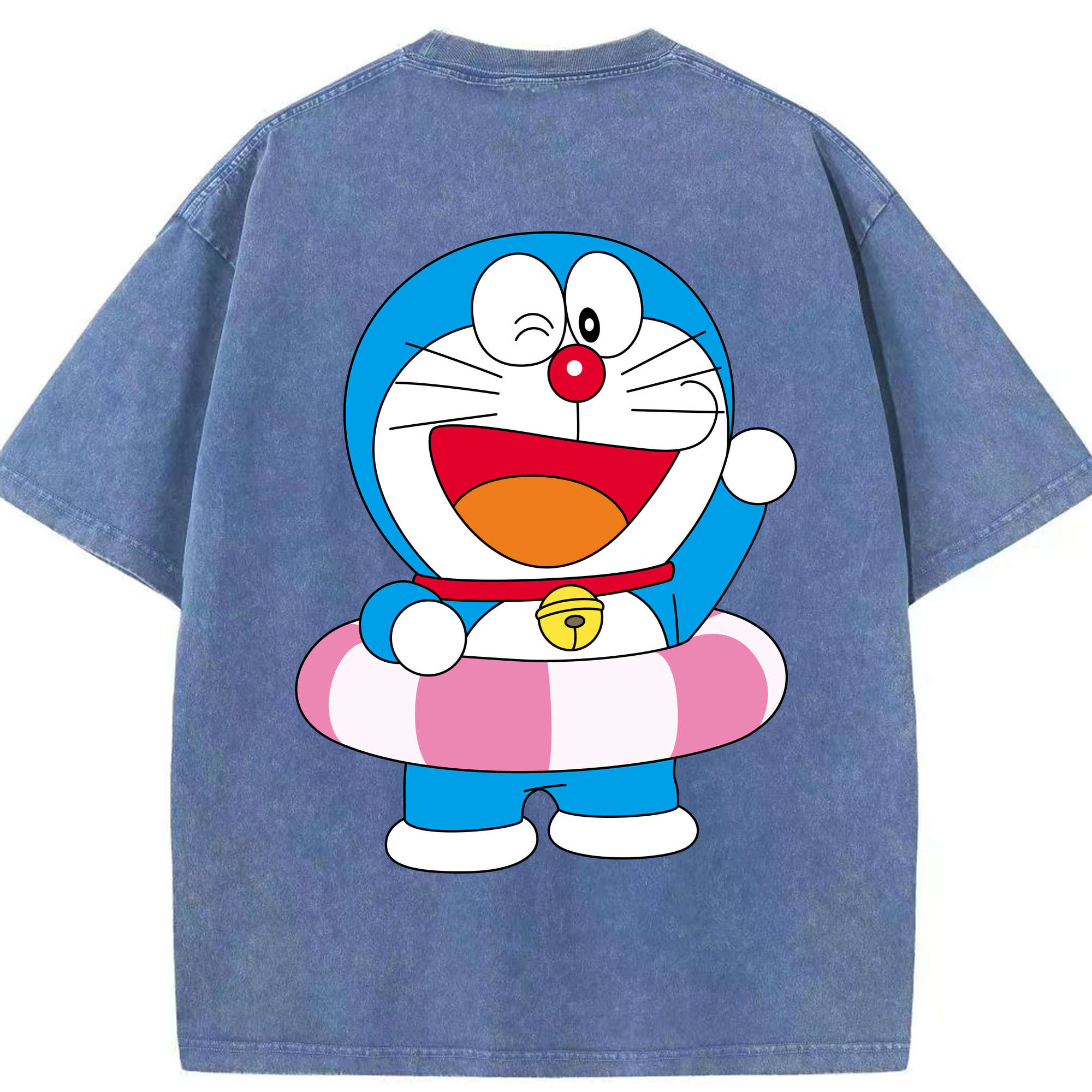 （画像用） ドラえもん Doraemon 綿100% ヴィンテージ風 半袖Tシャツ（背面プリント）