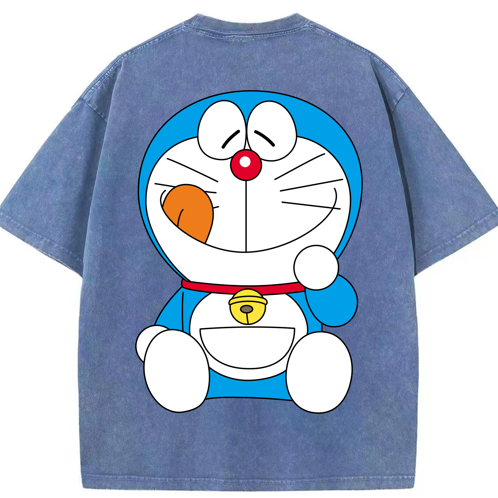 （画像用） ドラえもん Doraemon 綿100% ヴィンテージ風 半袖Tシャツ（背面プリント）