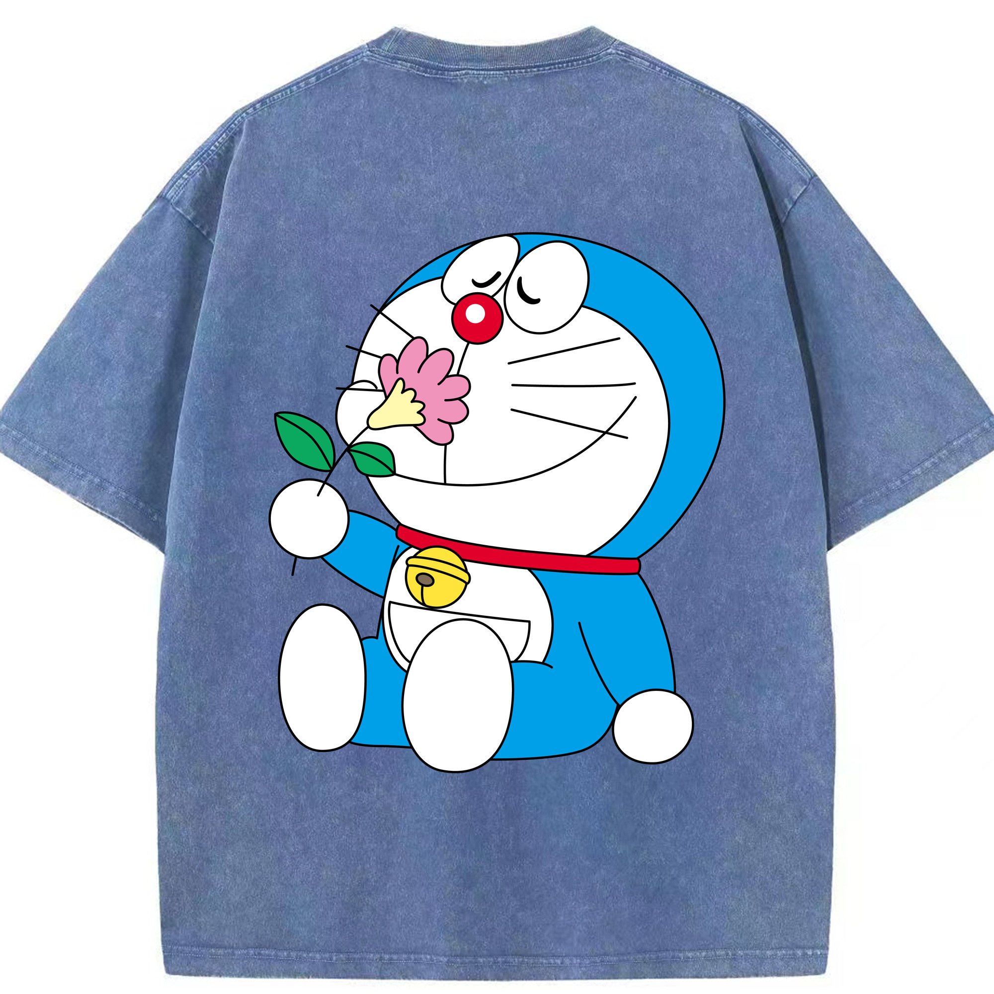 （画像用） ドラえもん Doraemon 綿100% ヴィンテージ風 半袖Tシャツ（背面プリント）