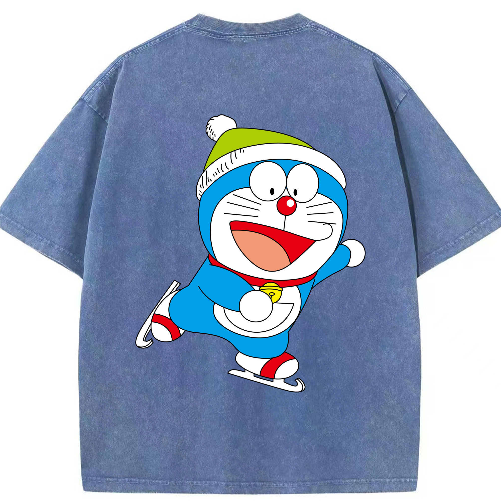 （画像用） ドラえもん Doraemon 綿100% ヴィンテージ風 半袖Tシャツ（背面プリント）