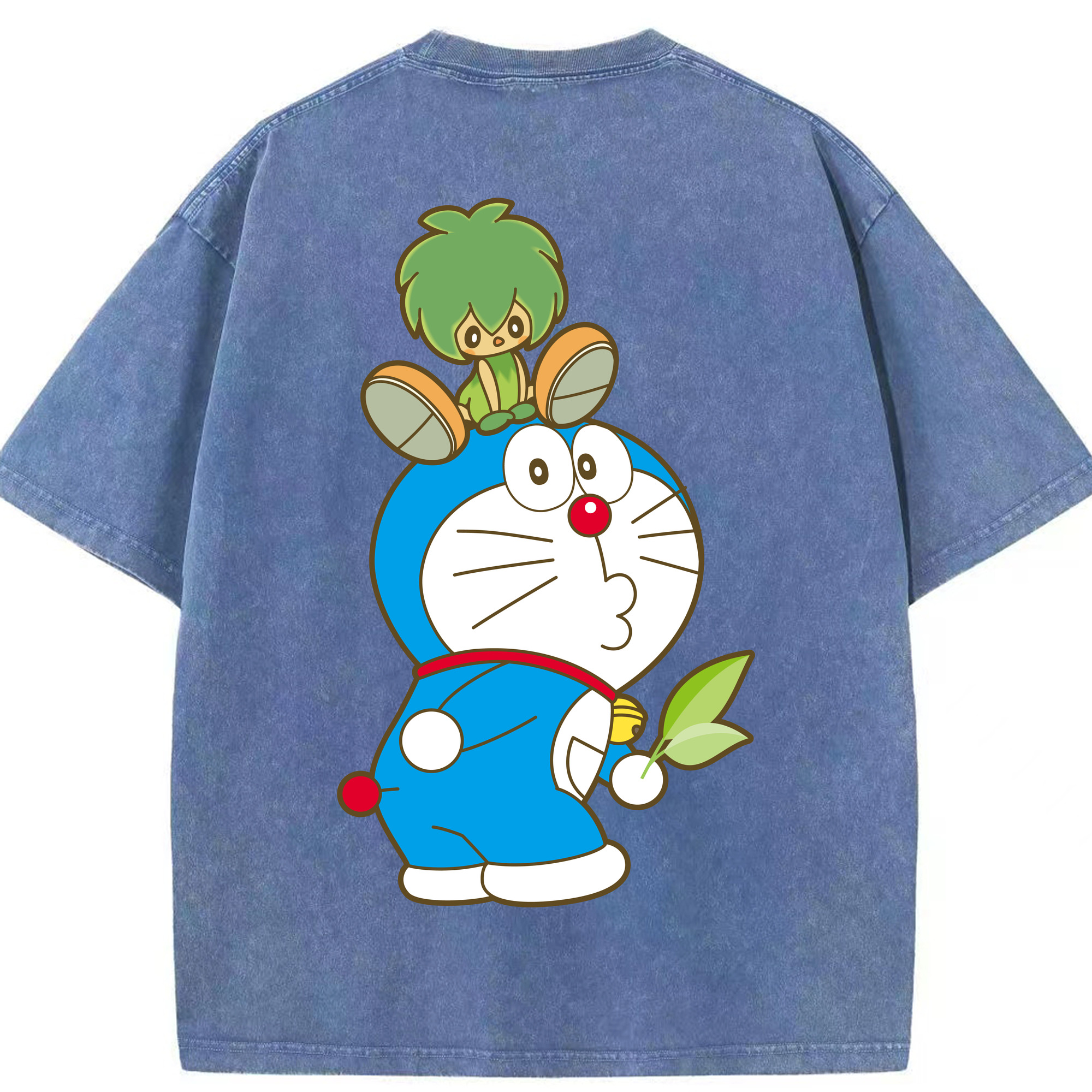 （画像用） ドラえもん Doraemon 綿100% ヴィンテージ風 半袖Tシャツ（背面プリント）