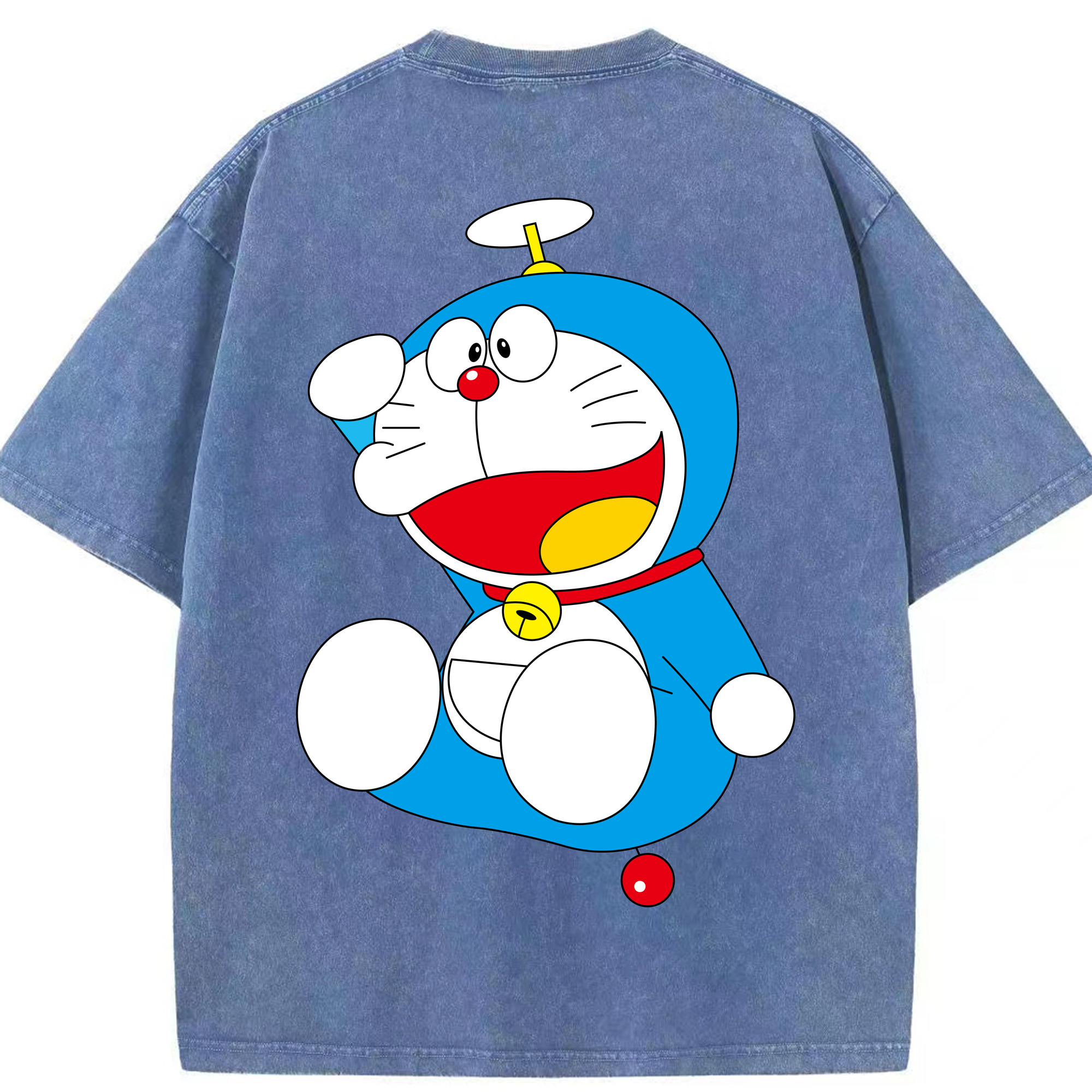 （画像用） ドラえもん Doraemon 綿100% ヴィンテージ風 半袖Tシャツ（背面プリント）