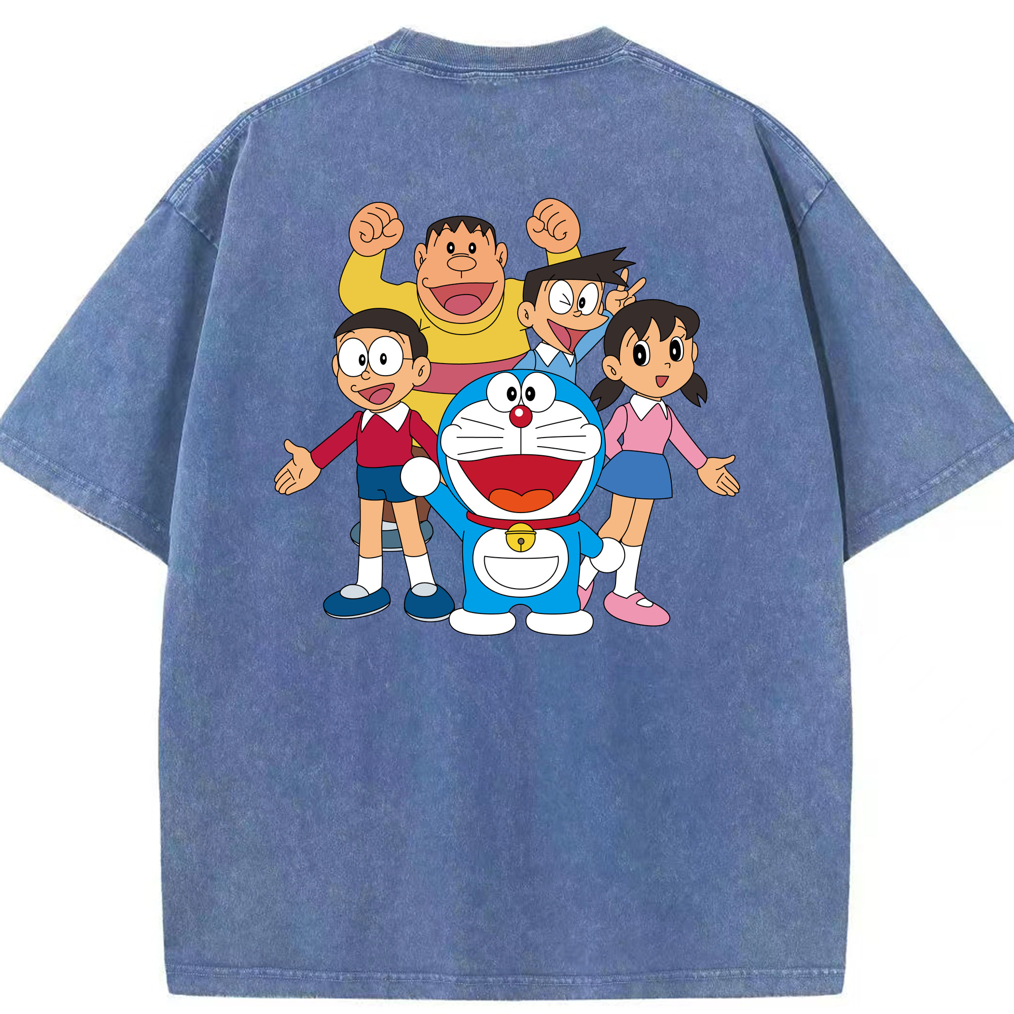 （画像用） ドラえもん 骨川 スネ夫 Doraemon Honekawa Suneo 綿100% ヴィンテージ風 半袖Tシャツ（背面プリント）