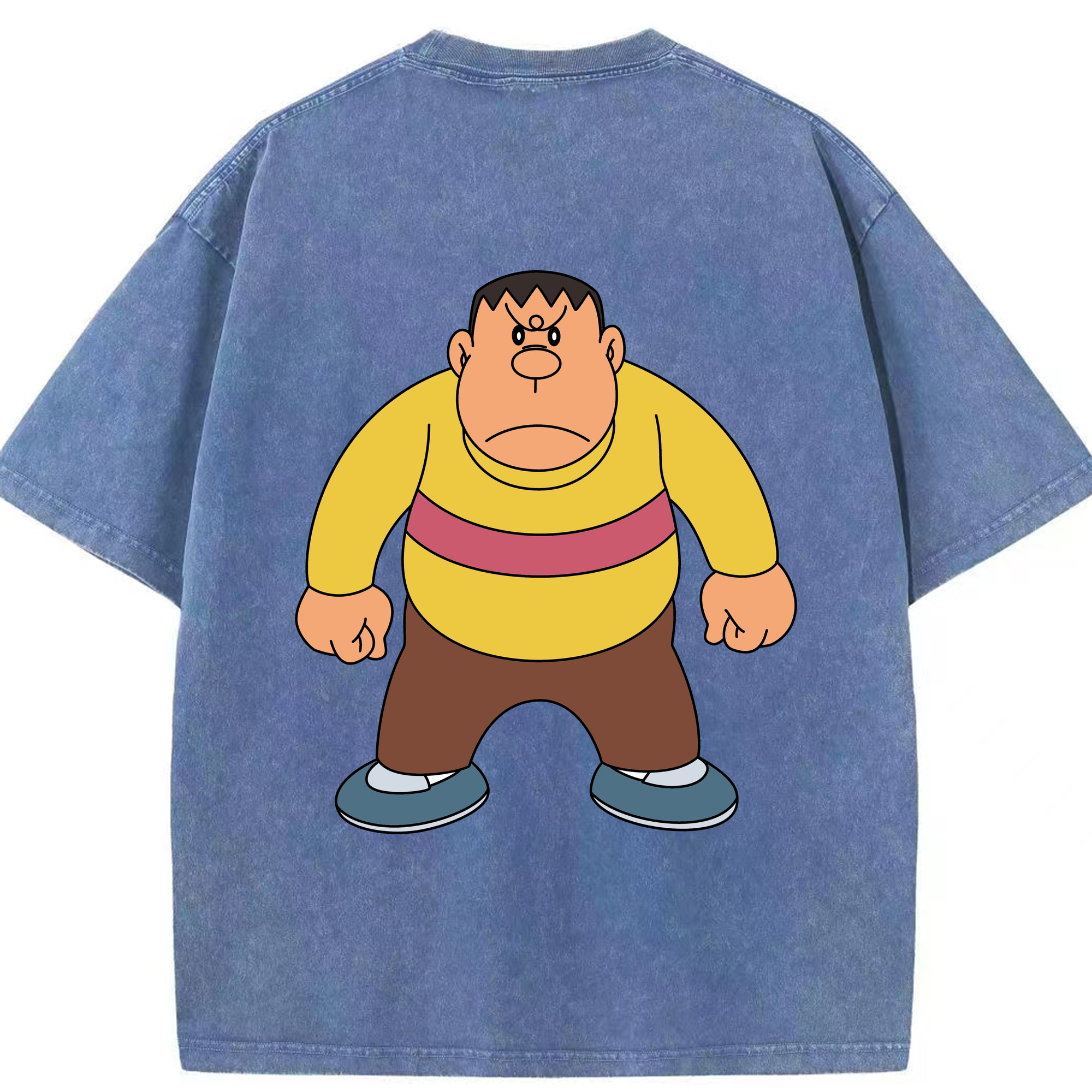 （画像用） ドラえもん 剛田武 Doraemon Gouta Takeshi 綿100% ヴィンテージ風 半袖Tシャツ（背面プリント）