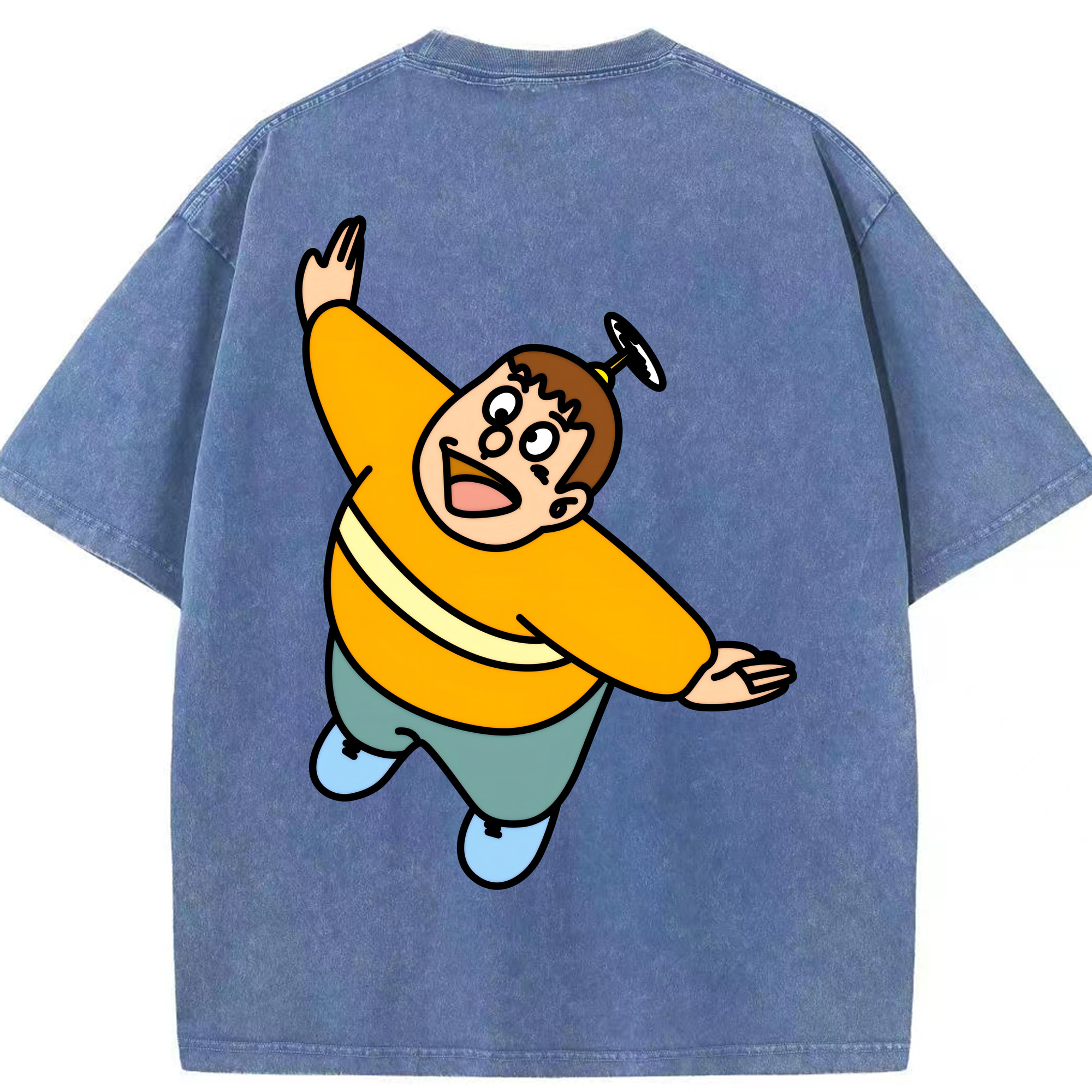 （画像用） ドラえもん 剛田武 Doraemon Gouta Takeshi 綿100% ヴィンテージ風 半袖Tシャツ（背面プリント）