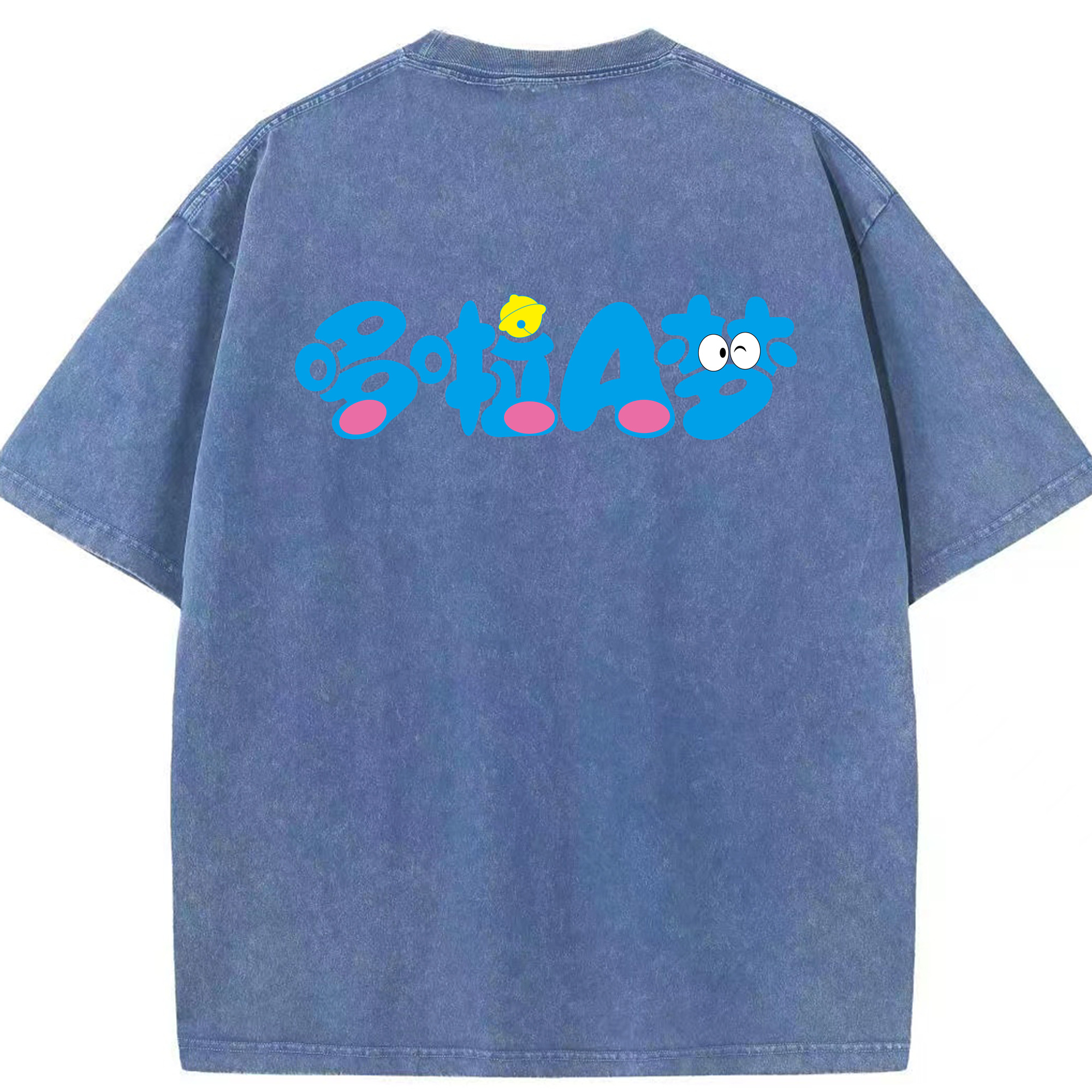 （画像用） ドラえもん Doraemon 綿100% ヴィンテージ風 半袖Tシャツ（背面プリント）