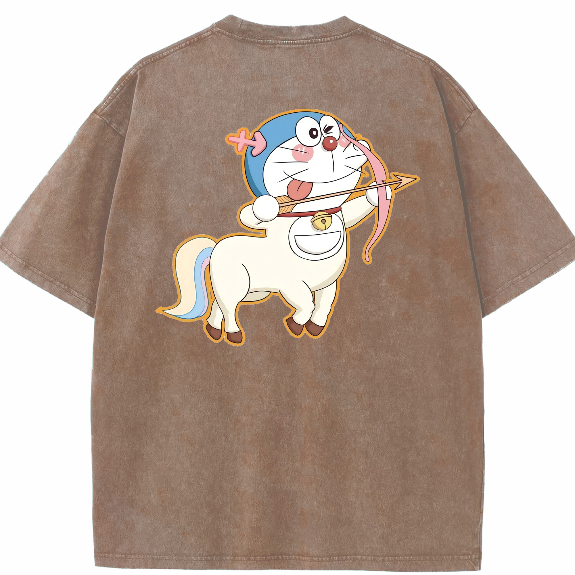 （画像用） ドラえもん Doraemon 綿100% ヴィンテージ風 半袖Tシャツ（背面プリント）