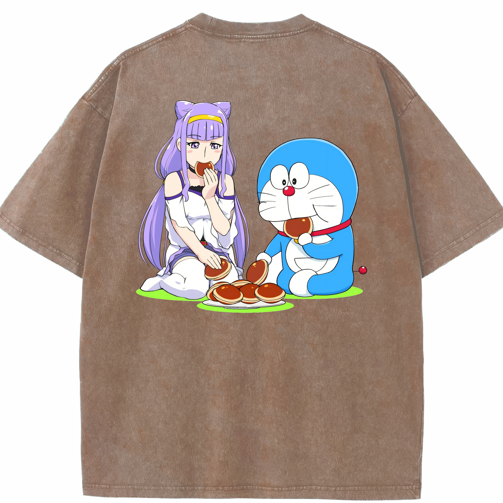 （画像用） ドラえもん Doraemon 綿100% ヴィンテージ風 半袖Tシャツ（背面プリント）