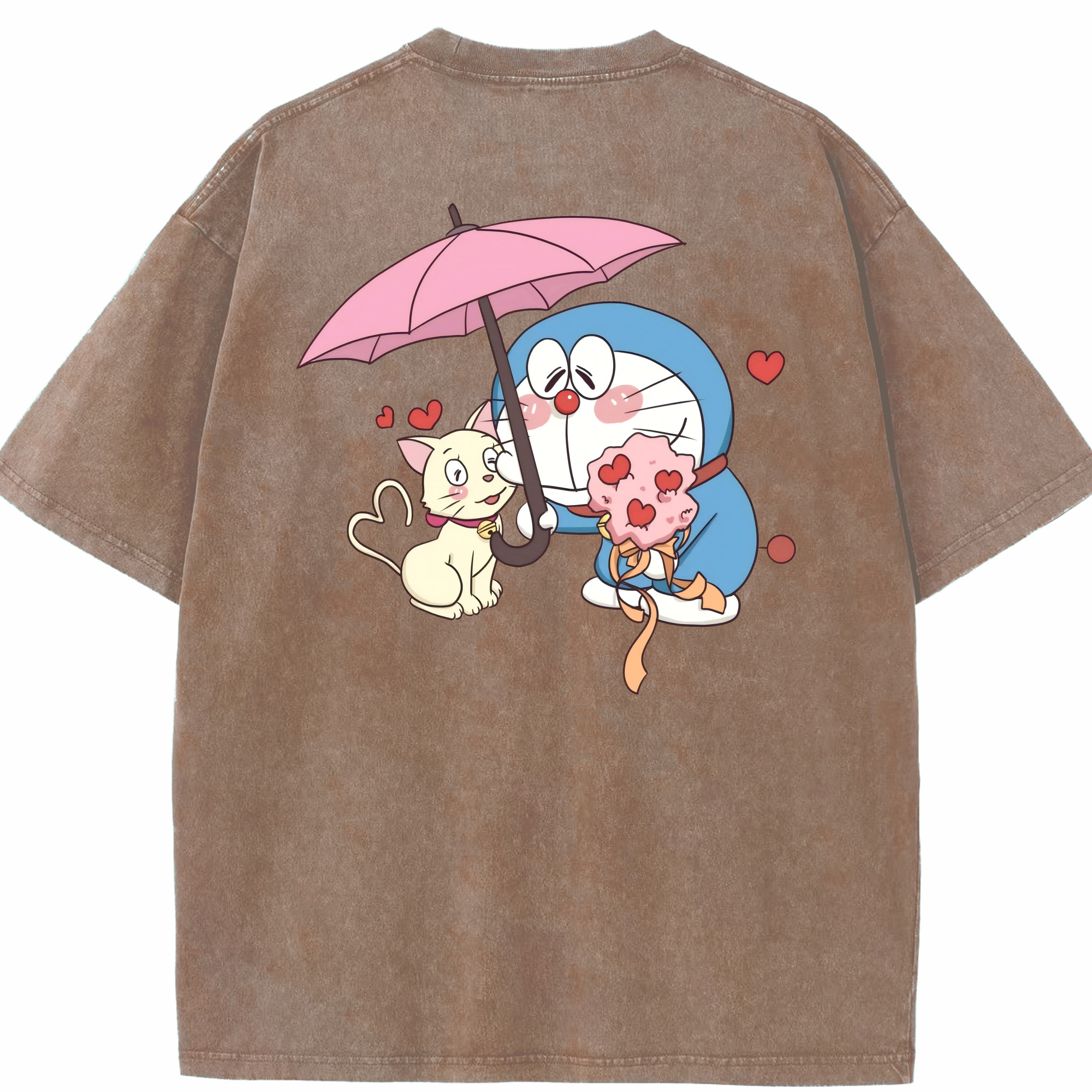 （画像用） ドラえもん Doraemon 綿100% ヴィンテージ風 半袖Tシャツ（背面プリント）