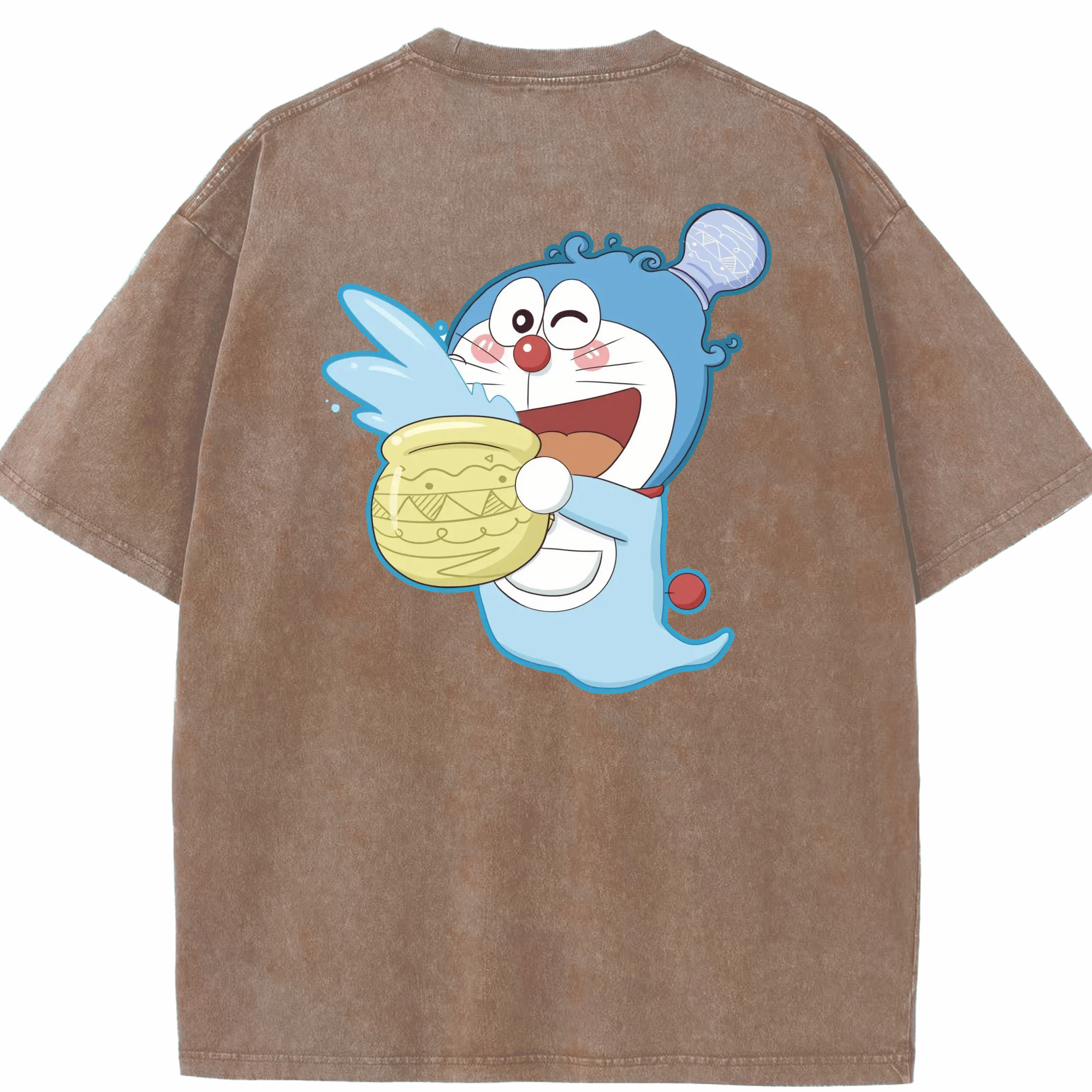 （画像用） ドラえもん Doraemon 綿100% ヴィンテージ風 半袖Tシャツ（背面プリント）