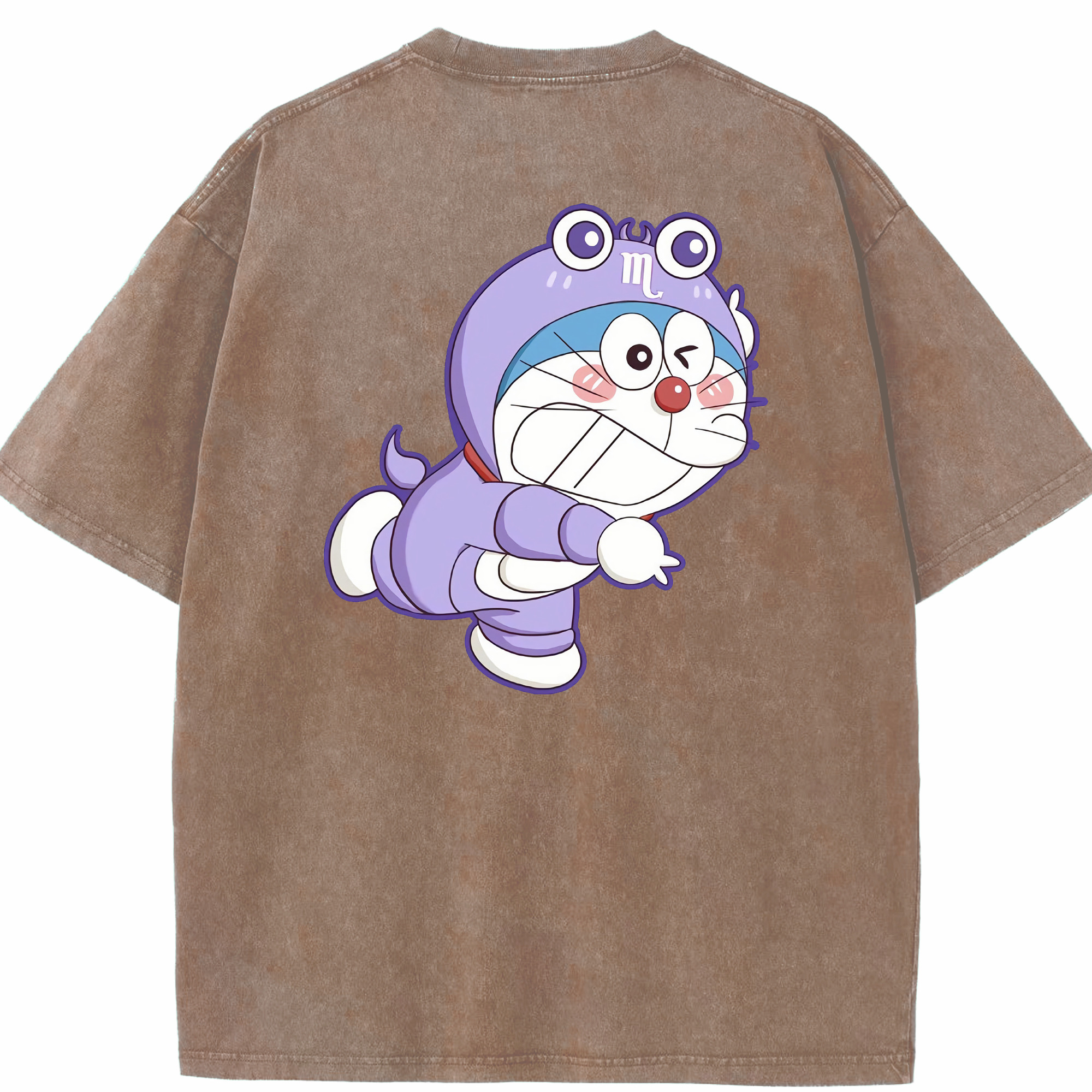 （画像用） ドラえもん Doraemon 綿100% ヴィンテージ風 半袖Tシャツ（背面プリント）